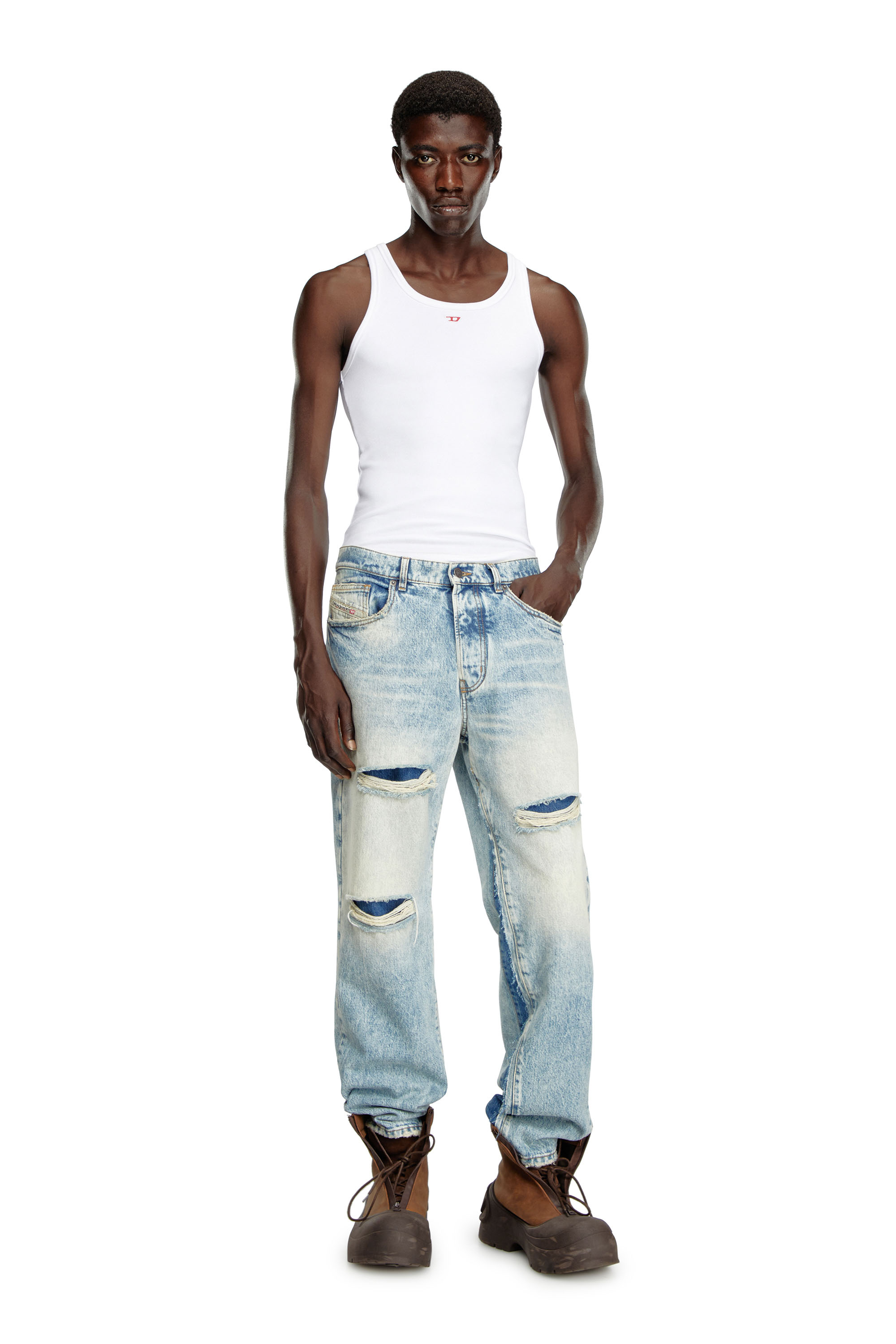 Diesel - Male's Relaxed Jeans D-Fire 0AJEN, Light Blue - 2