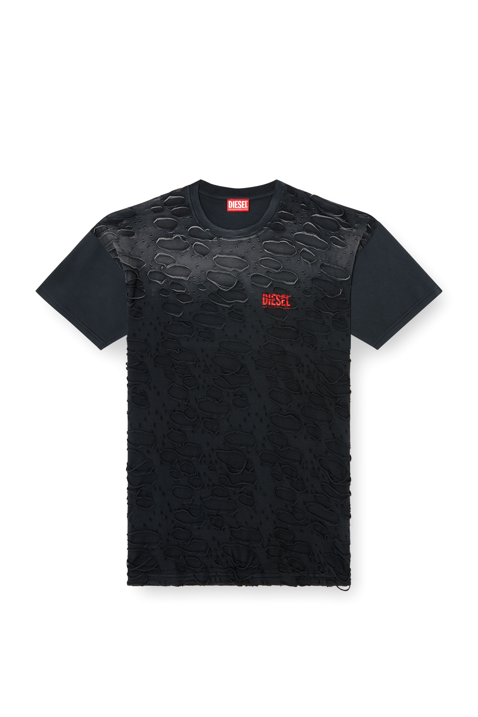 Diesel - T-BOXT-R29, Man's T-shirt with hole detail in Black - 2