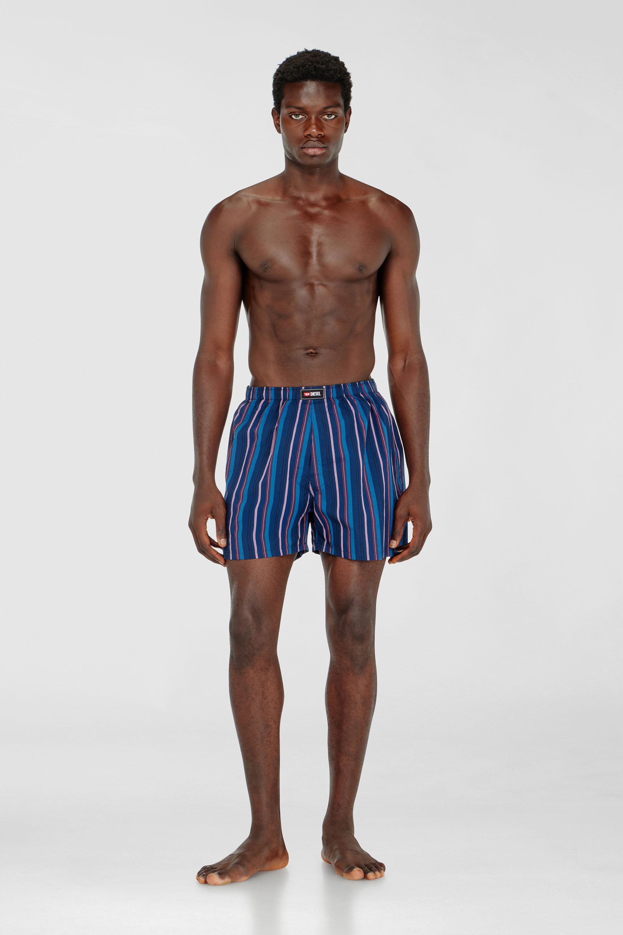 Diesel - RYAN-D-CORE-3PACK, Male's 3-pack cotton boxers solid stripe floral in Blue/Pink - 2