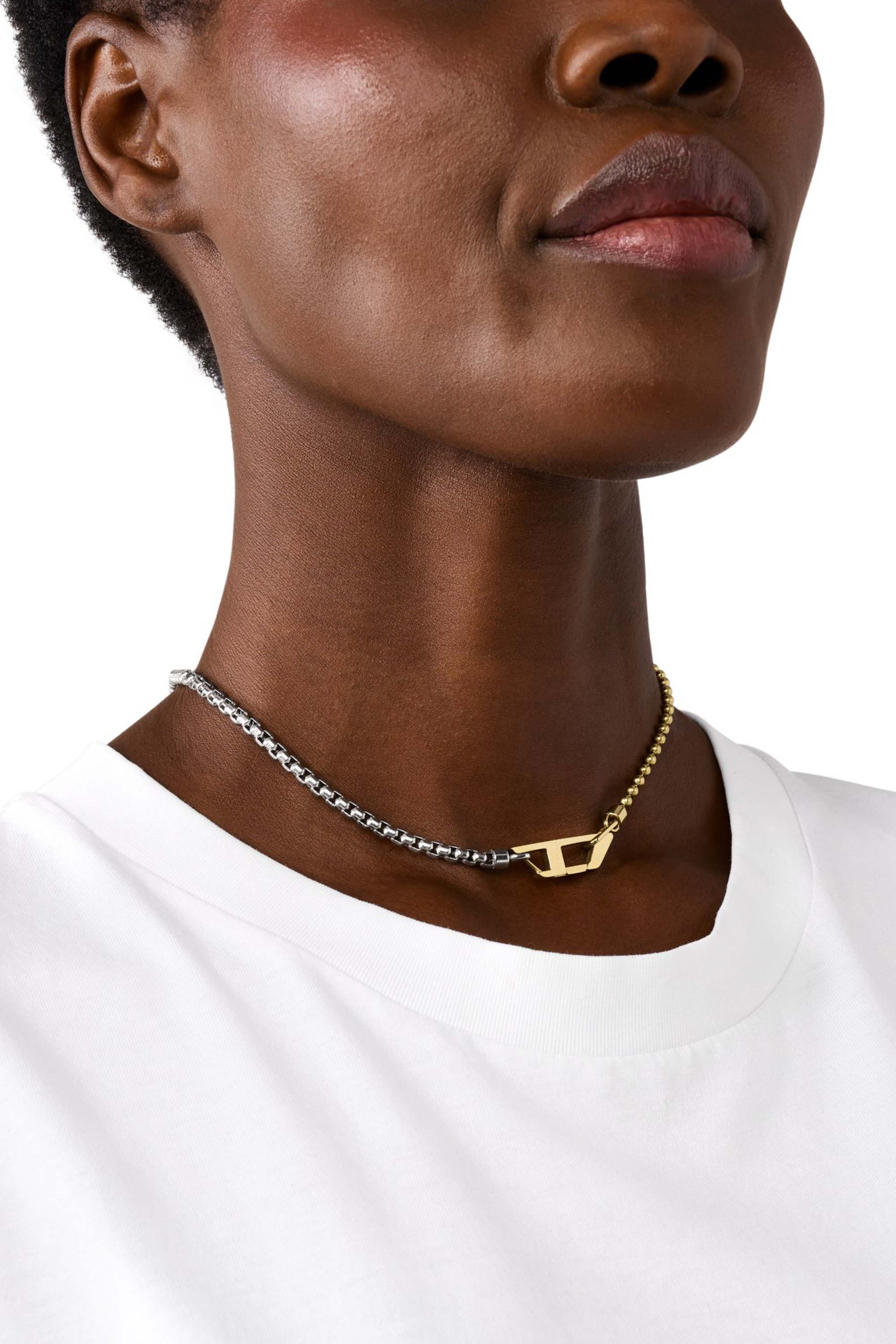 Women's Two-Tone Stainless Steel Chain Bracelet | Silver