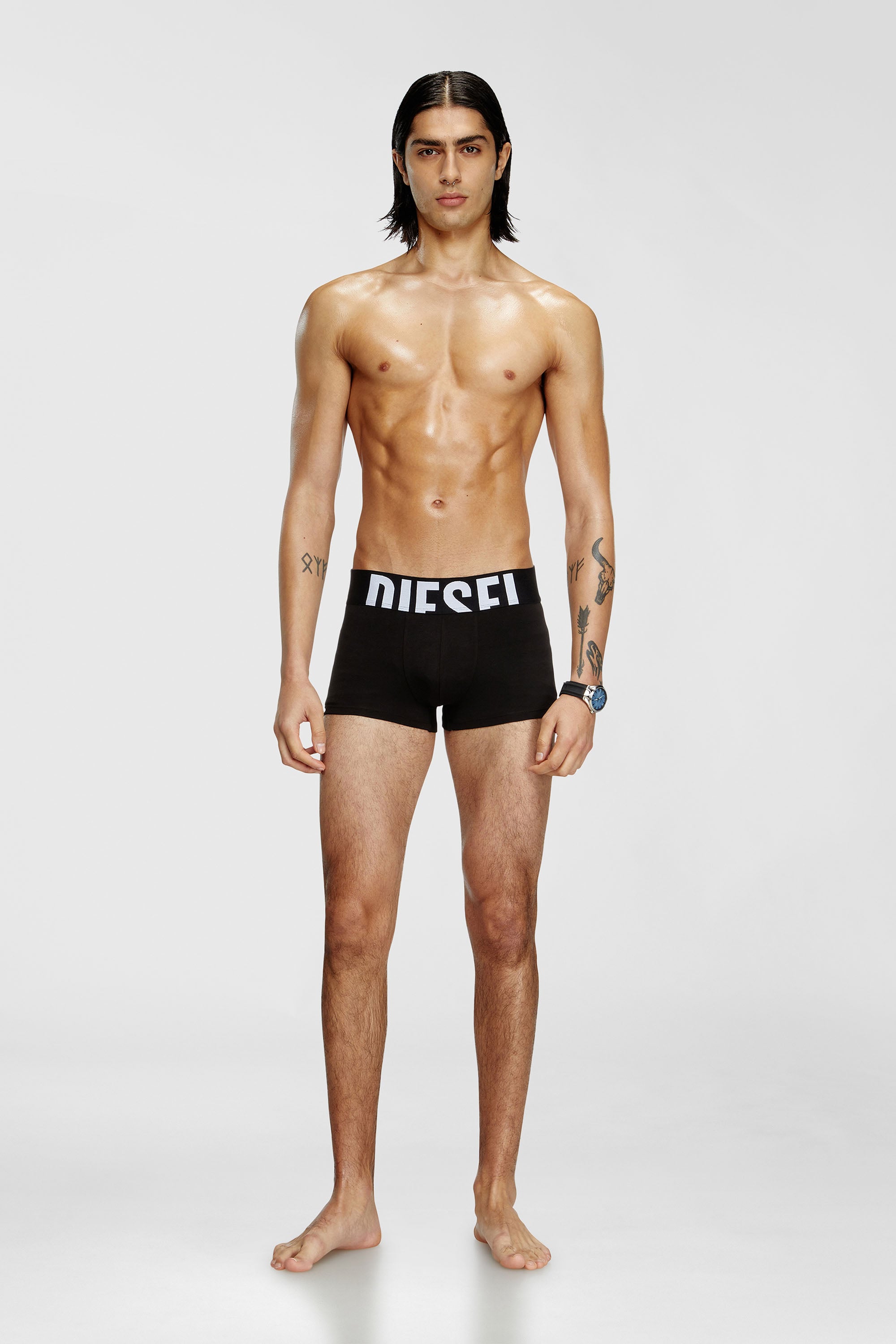 Diesel - UMBX-DAMIENTHREEPACK-5.5EL, Male's Three-pack boxer briefs in stretch cotton in Black - 2