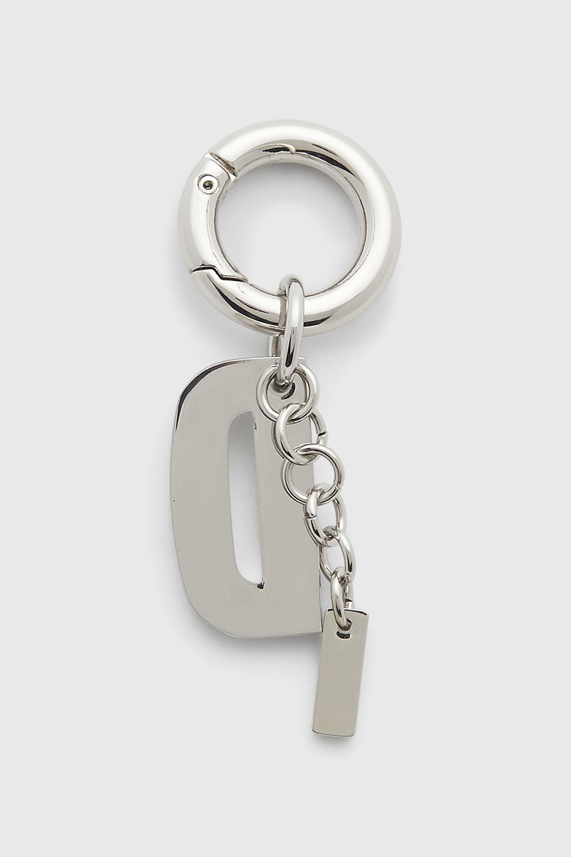 Diesel - CHARM-D, Female's Metal keyring charm with crystal D in Silver - 2