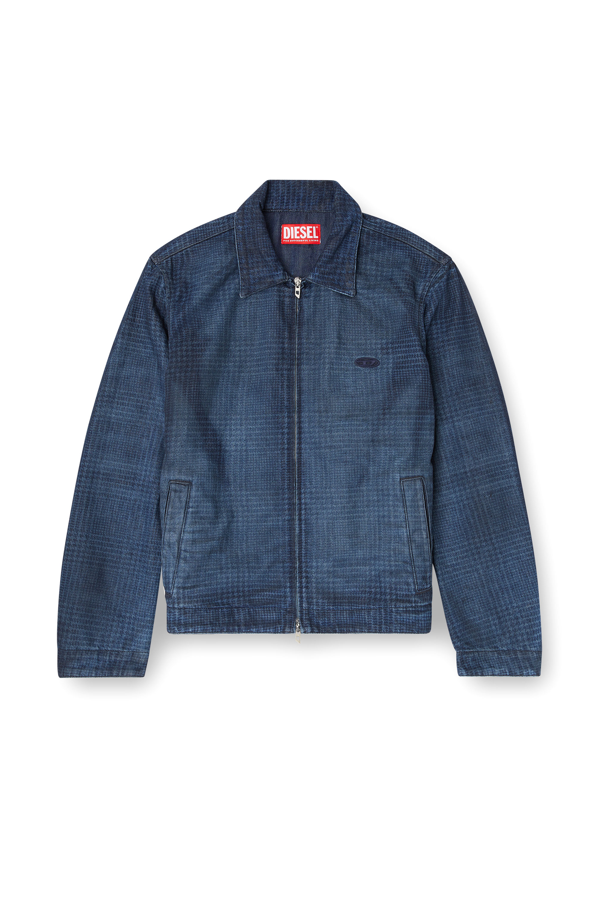 Diesel - D-ROHEEN-S, Male's Jacket in Prince of Wales denim in Blue - 2