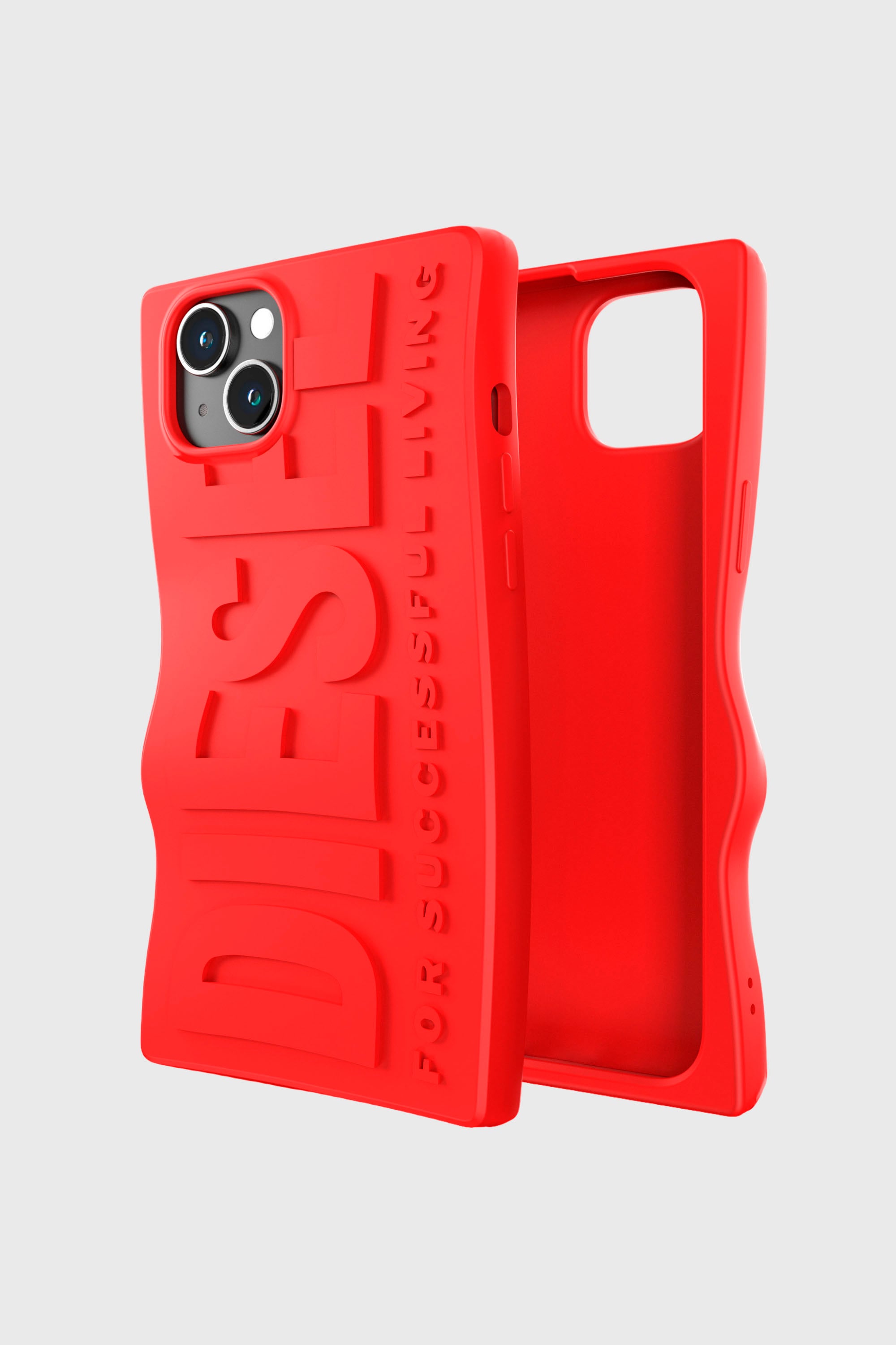 Diesel - 54118 MOULDED CASE, Unisex's D By case iP15 Plus in Red - 1