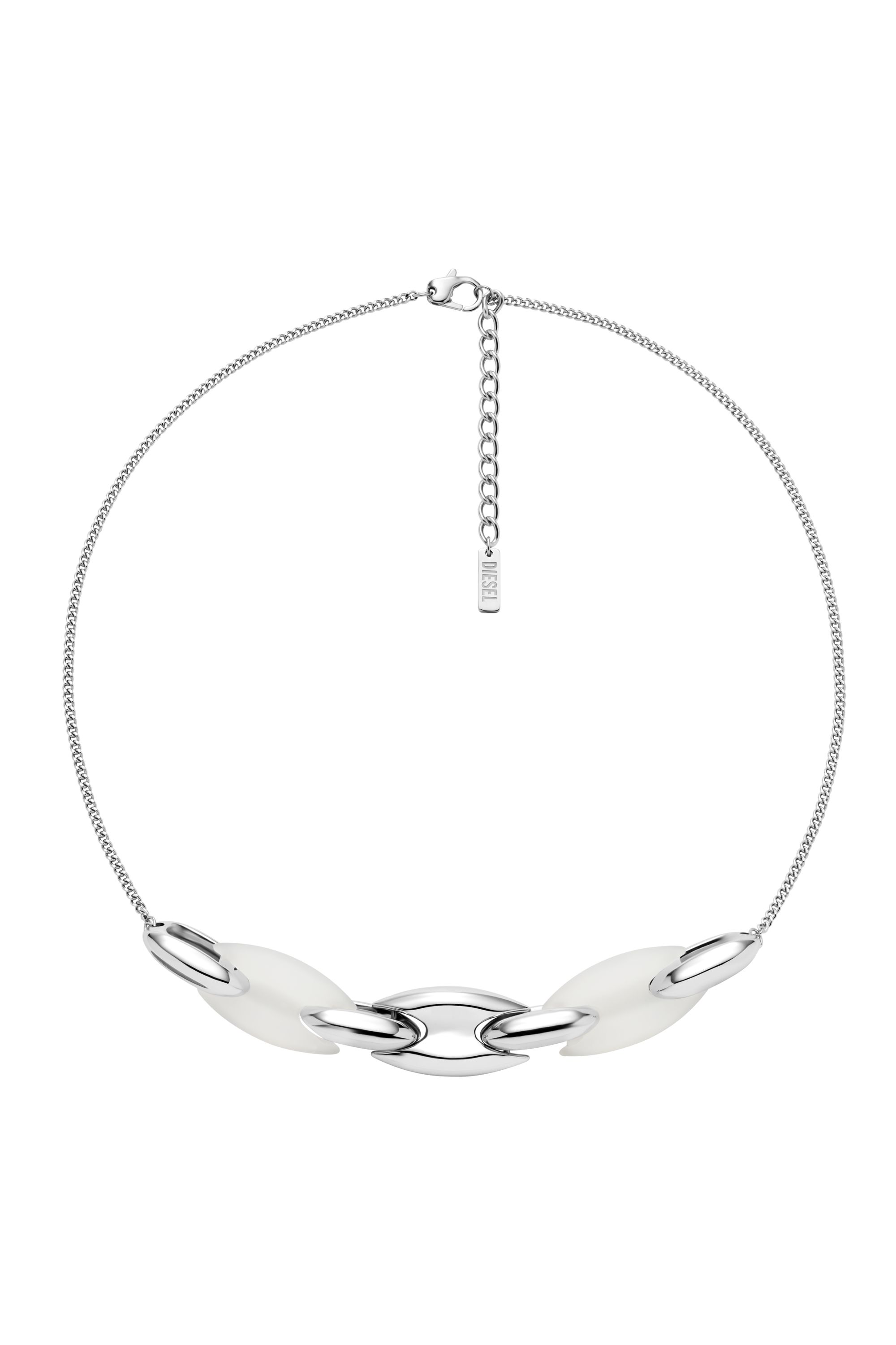 Diesel - DX1616040, Unisex's Stainless Steel and Silicone Metamorph Chain Necklace in Silver - 1