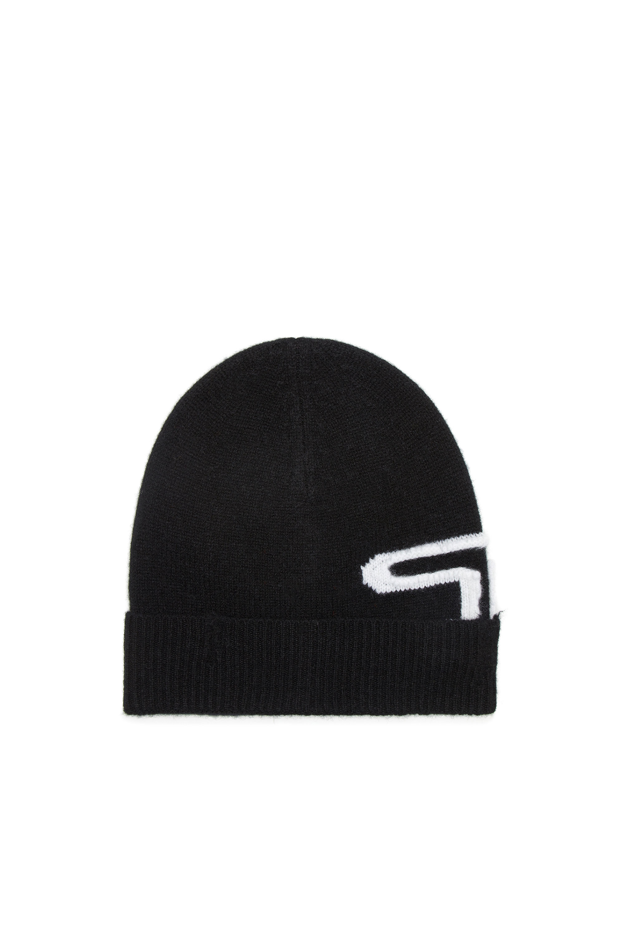 Women's Wool beanie with peel-off logo | Black | Diesel