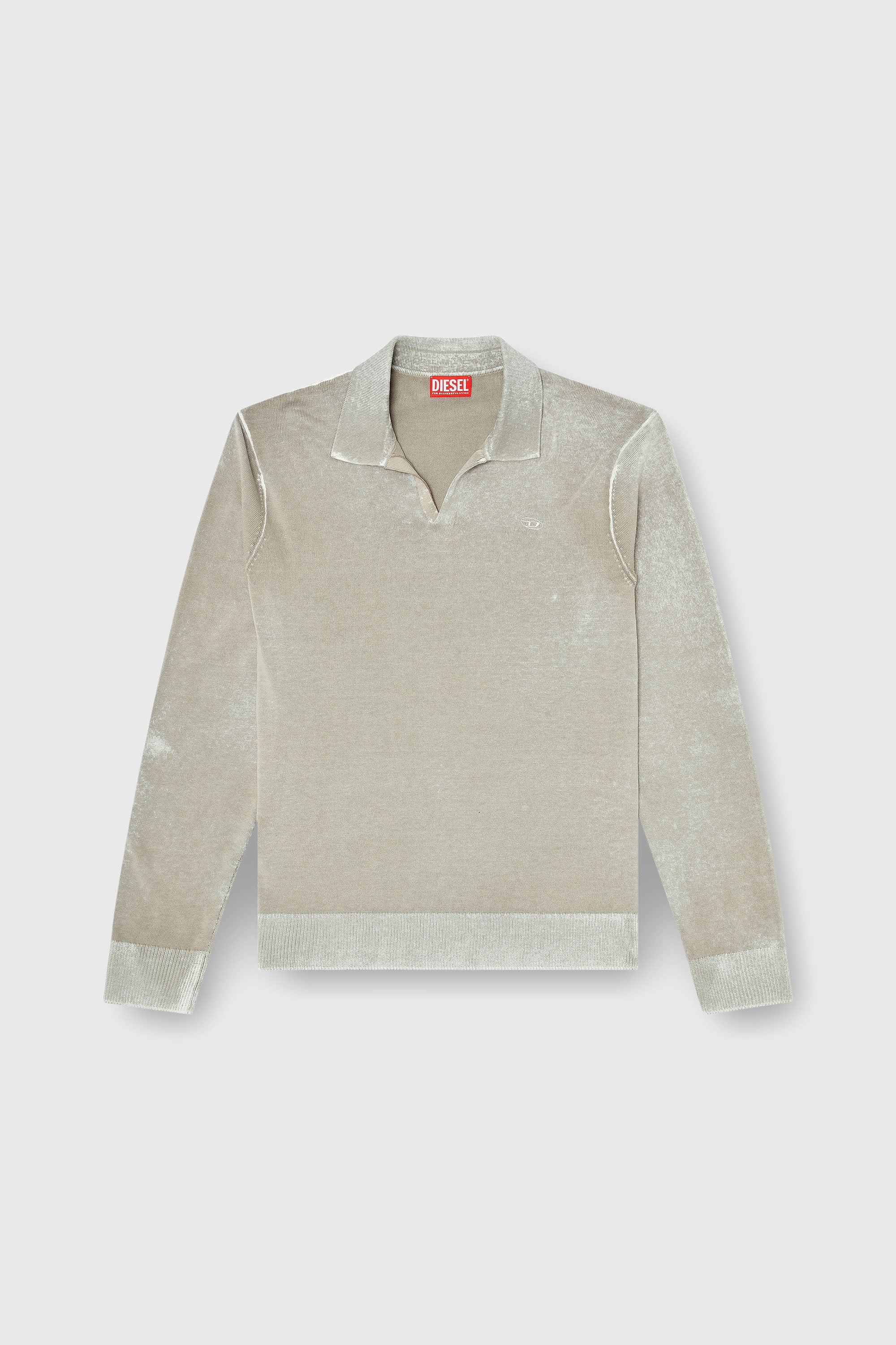Diesel - K-LAWRENCE, Male's Polo jumper with faded reverse print in Beige - 2