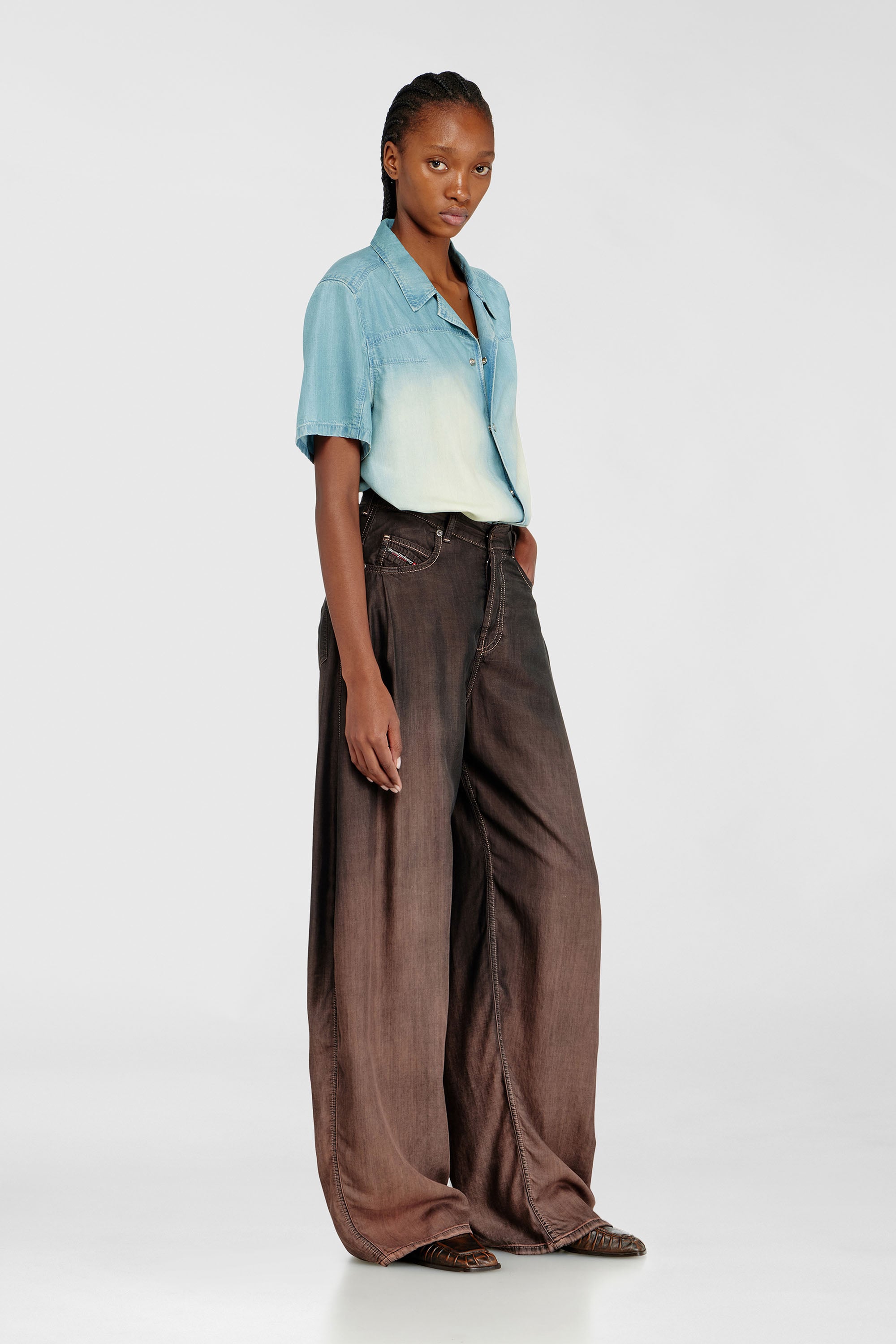 Diesel - Relaxed Jeans 1987 D-Khelz 068YF Mujer, Marr&oacute;n - 2