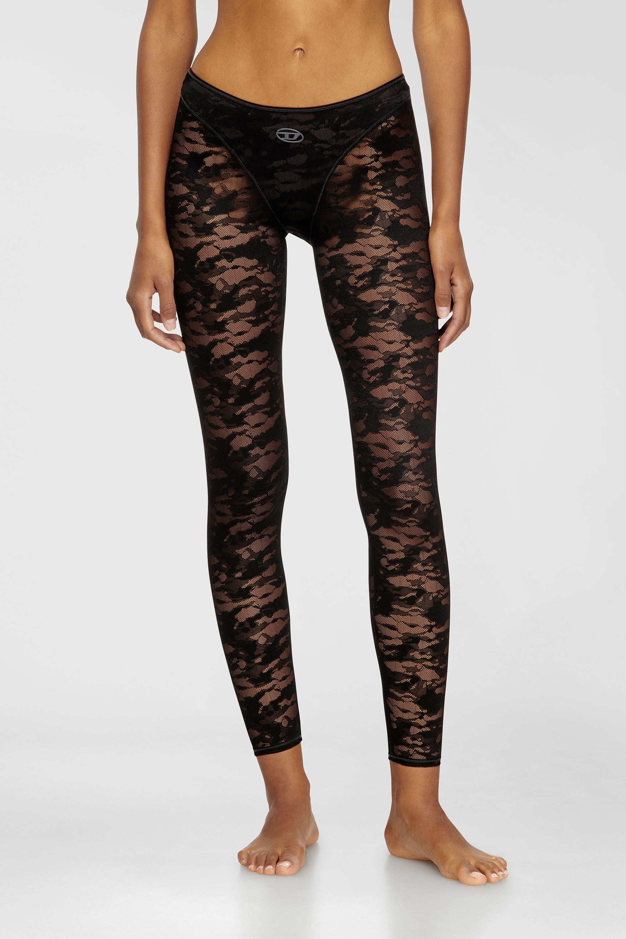Diesel - CLAIRE-UTLT, Leggings de encaje de camuflaje Mujer in Negro - 1