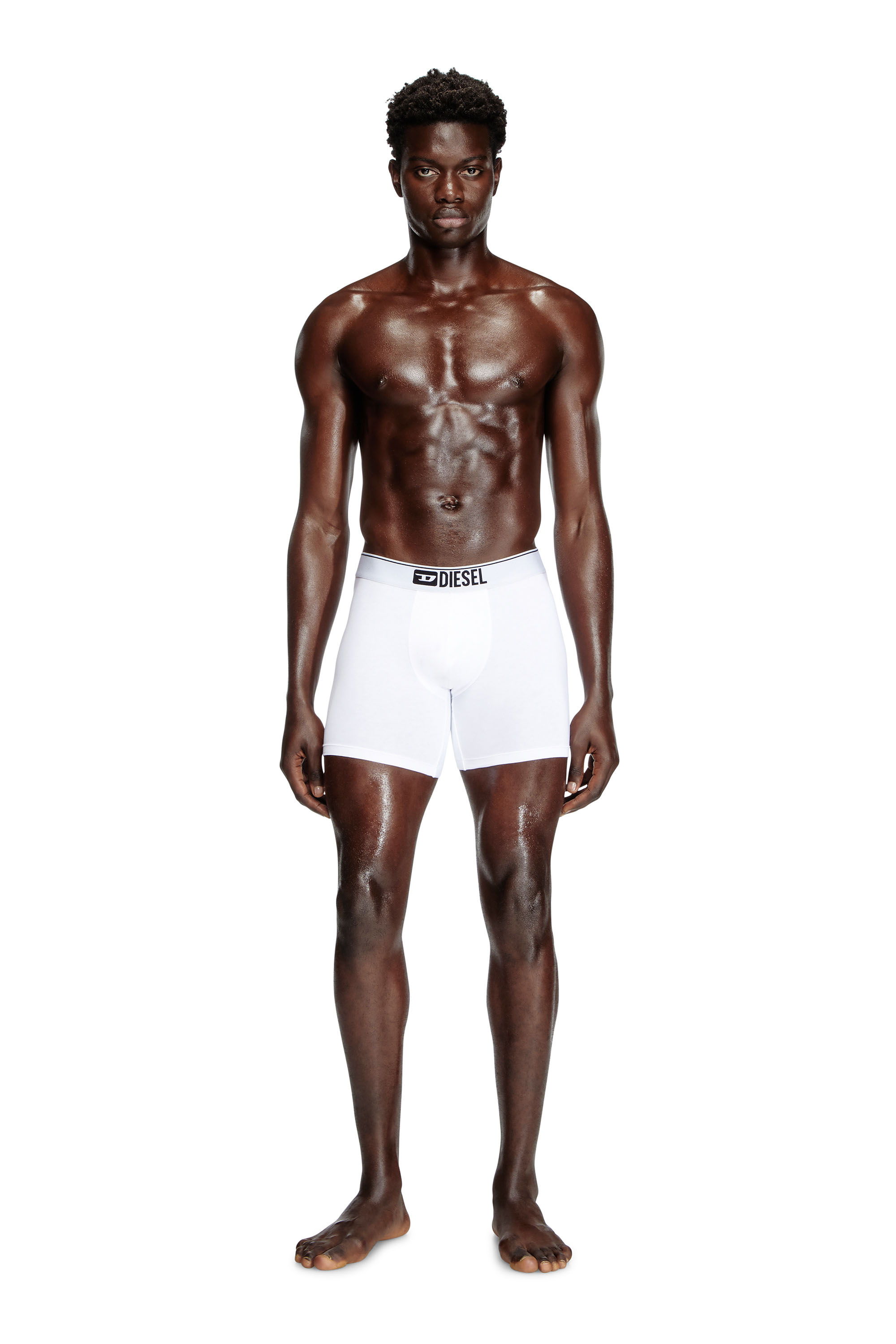 Diesel - MAX-3PACK, Male's Three-pack stretch cotton boxer briefs in Black/White - 1