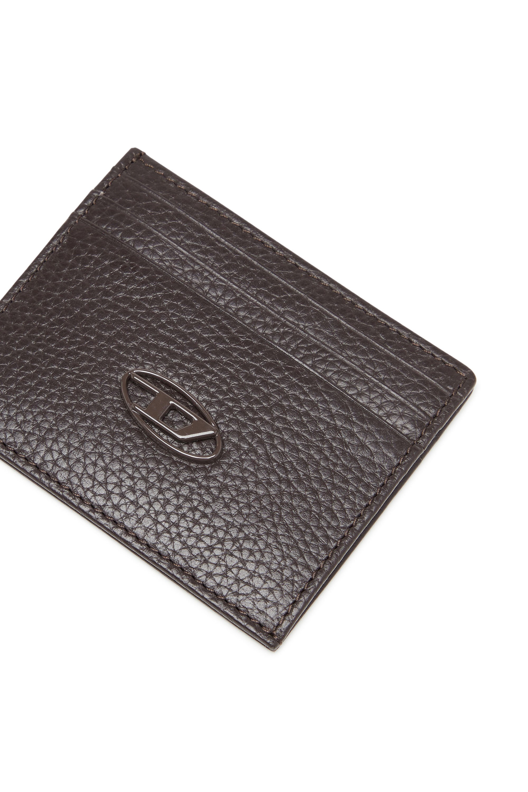 Diesel - CARD CASE, Porte-cartes en cuir grainé Homme in Marron - 4