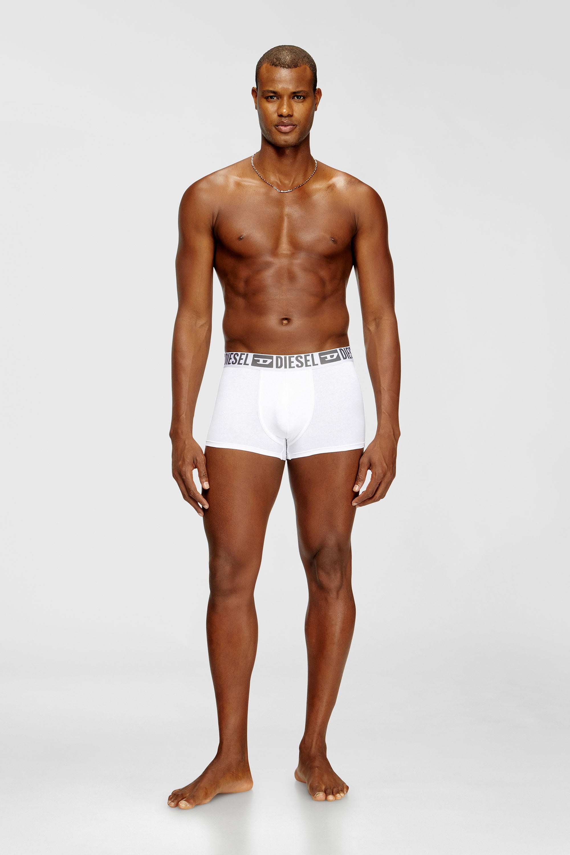 Diesel - MIKE-D-CORE-3PACK, Male's Three-pack of stretch cotton boxer briefs with tonal waistband in White/Black - 2