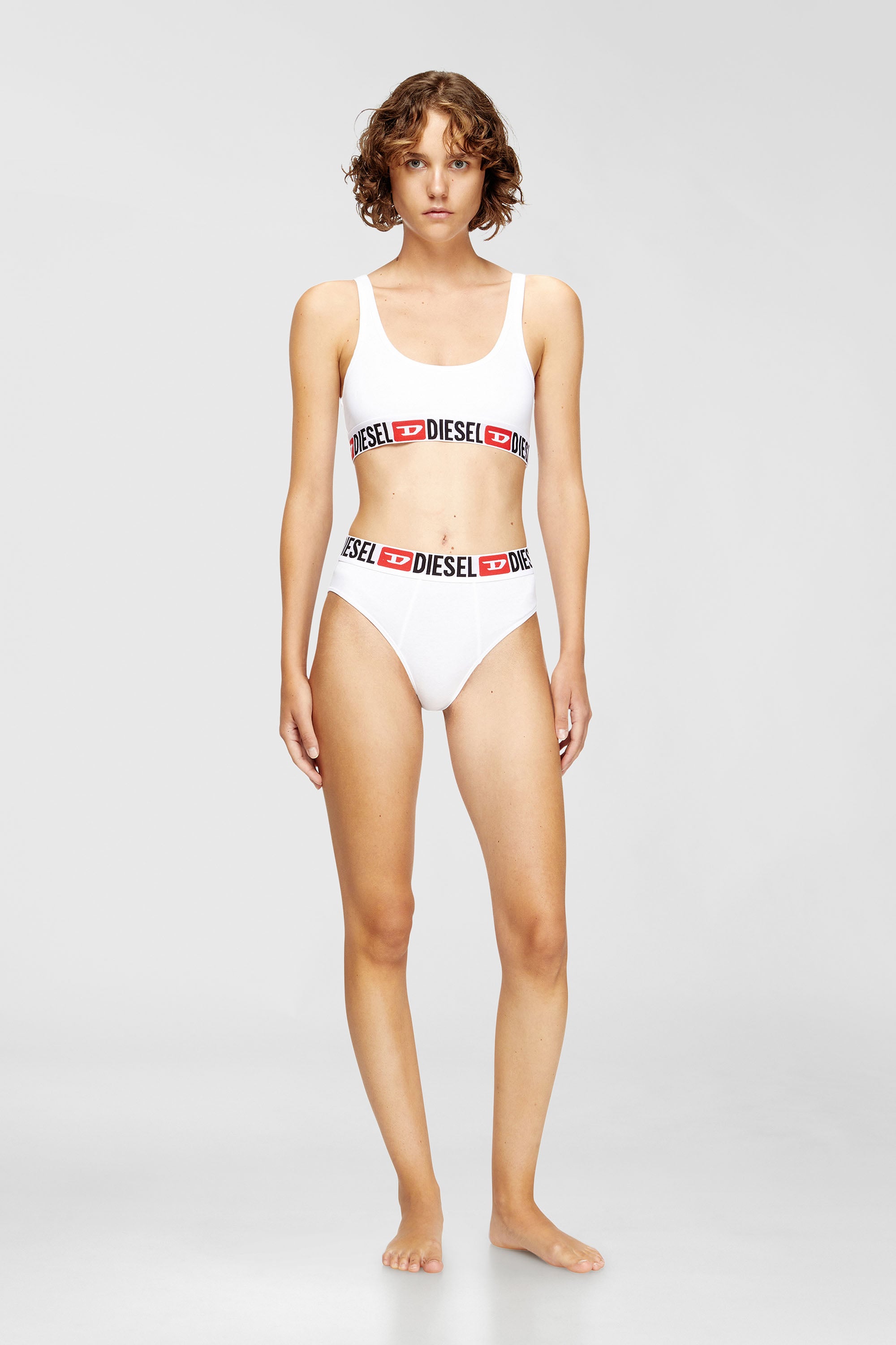 Diesel - UFSB-ORIBA, Bralette con banda con logotipo Mujer in Blanco - 2