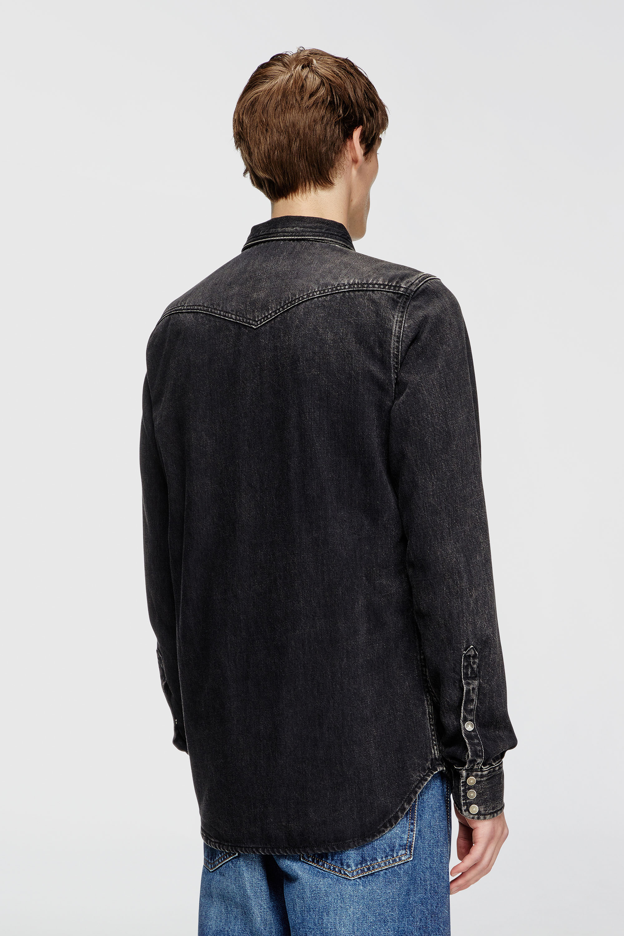 Diesel - D-VEGA, Surchemise en denim Homme in Noir - 4