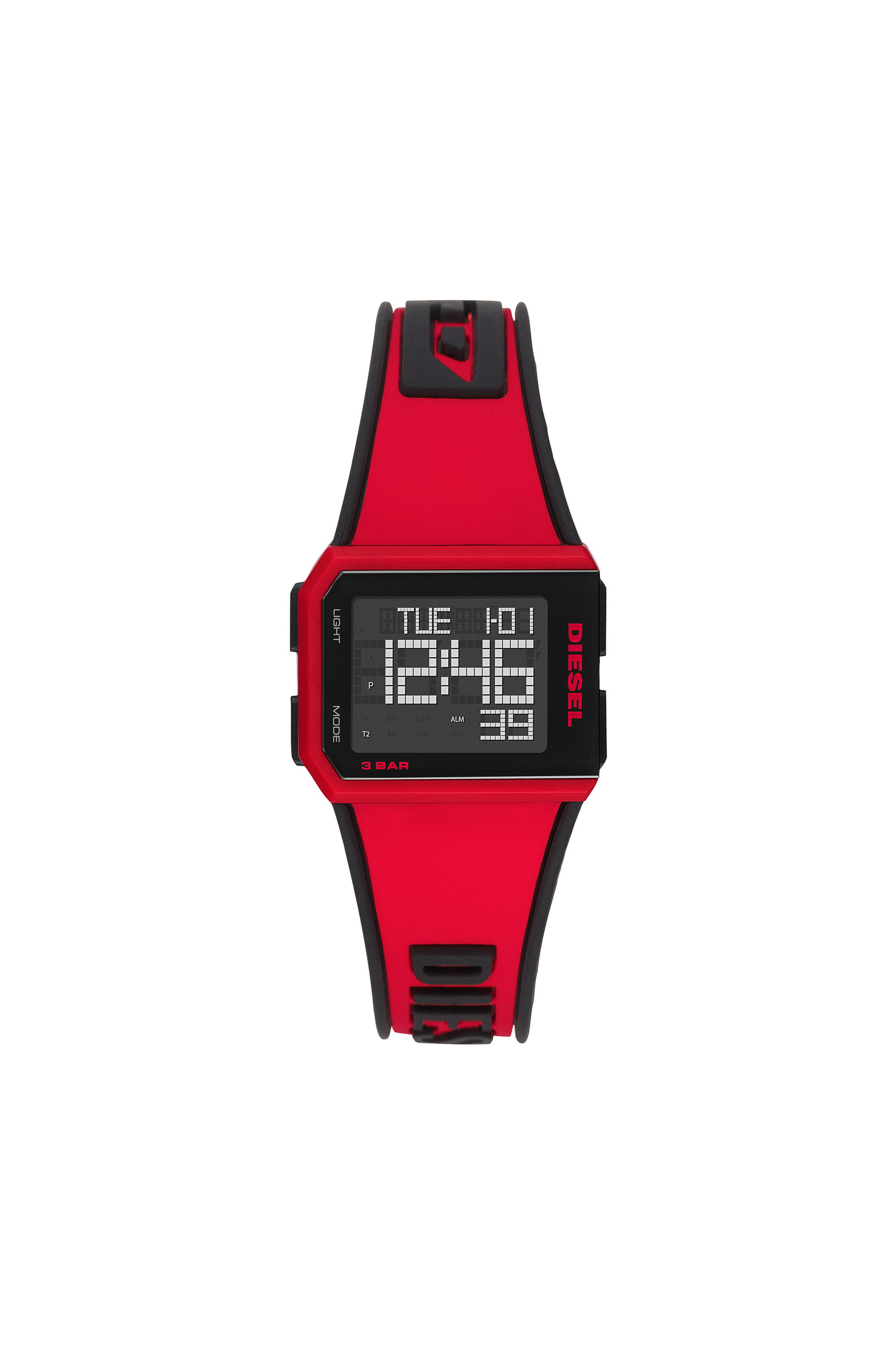 Chopped Digital Red Silicone Watch