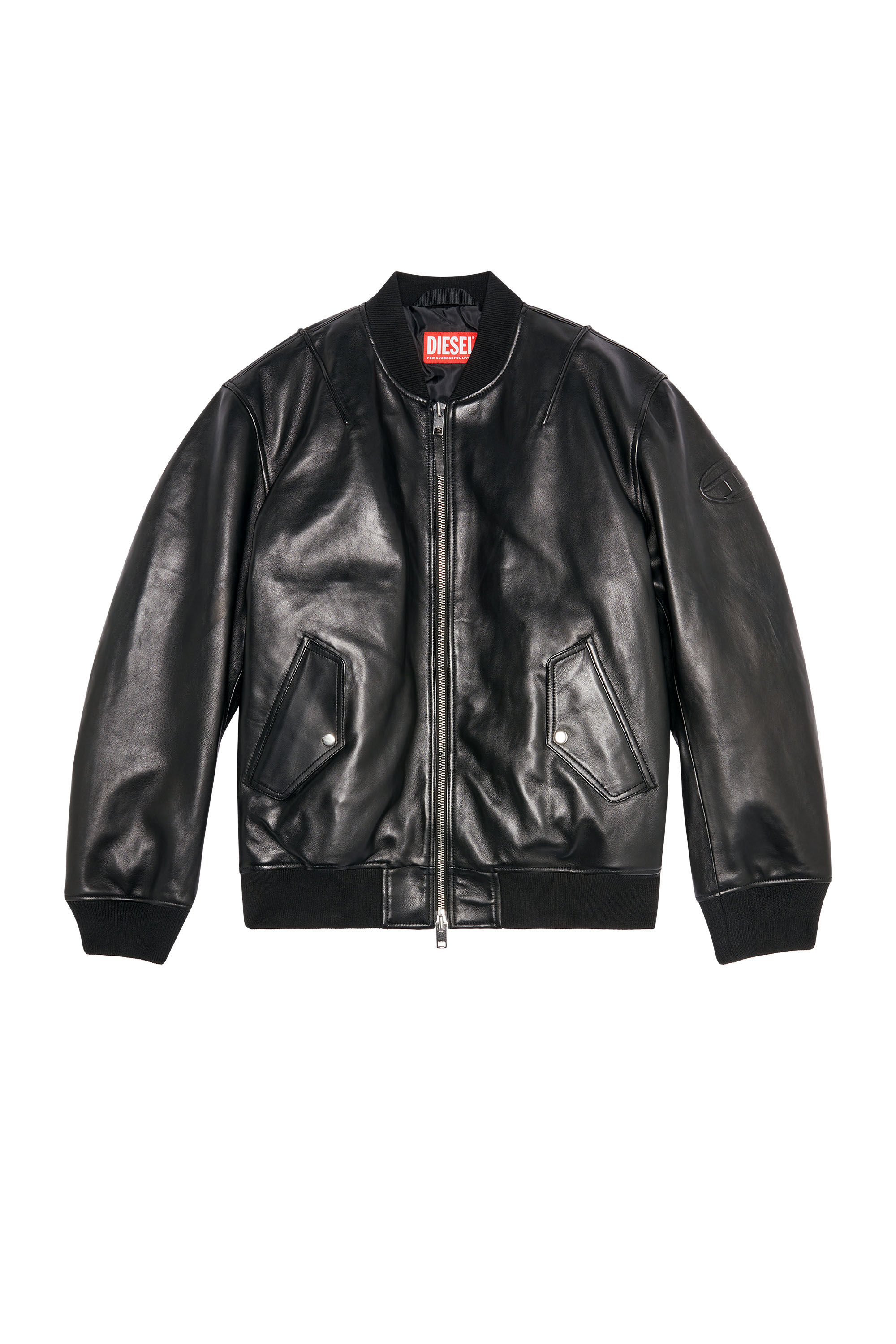 Diesel - L-PRITTS, Male's Padded jacket in tumbled leather in Black - 2