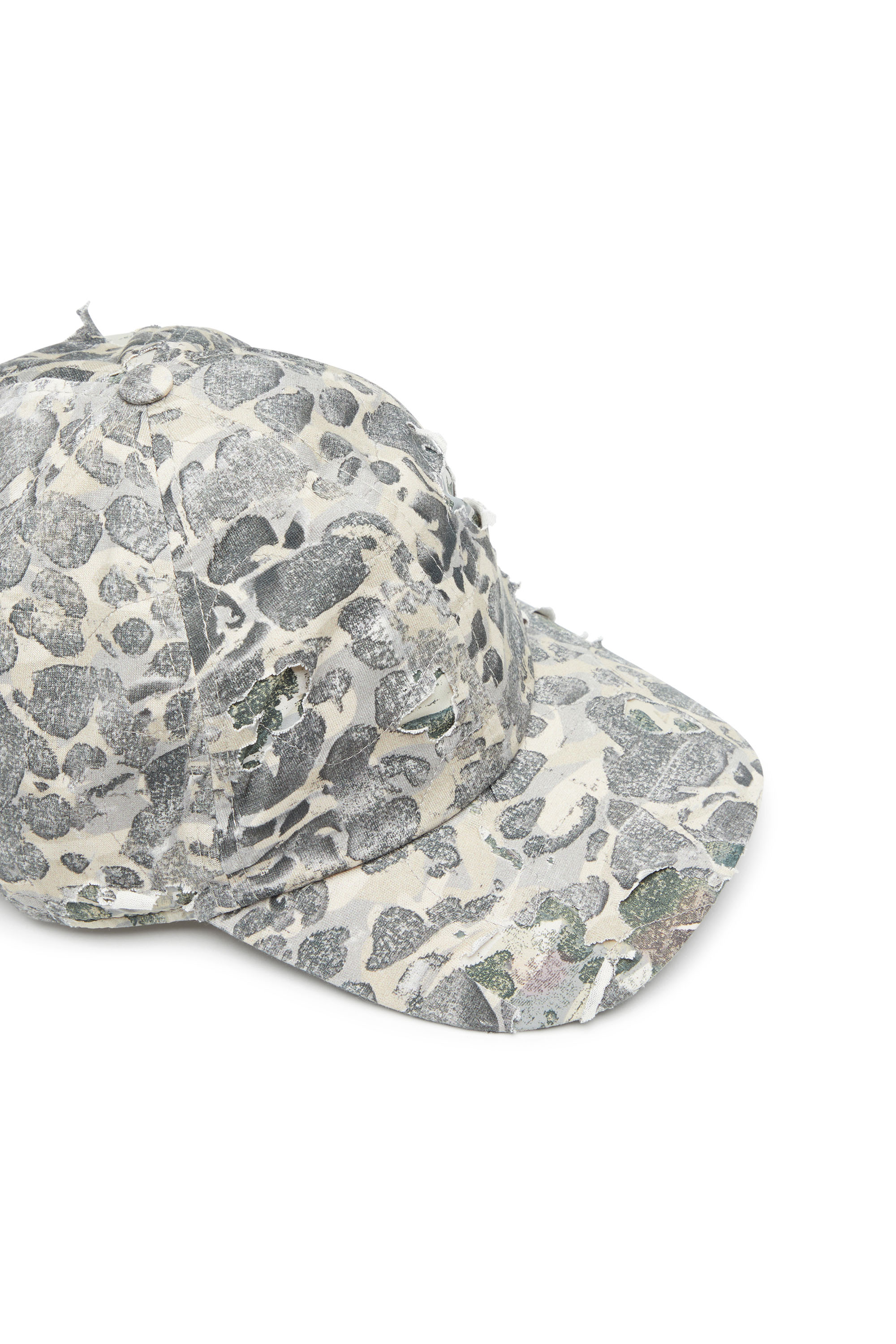 Diesel - C-STEVEN, Casquette de baseball camouflage avec finition destroy Homme in Polychrome - 3