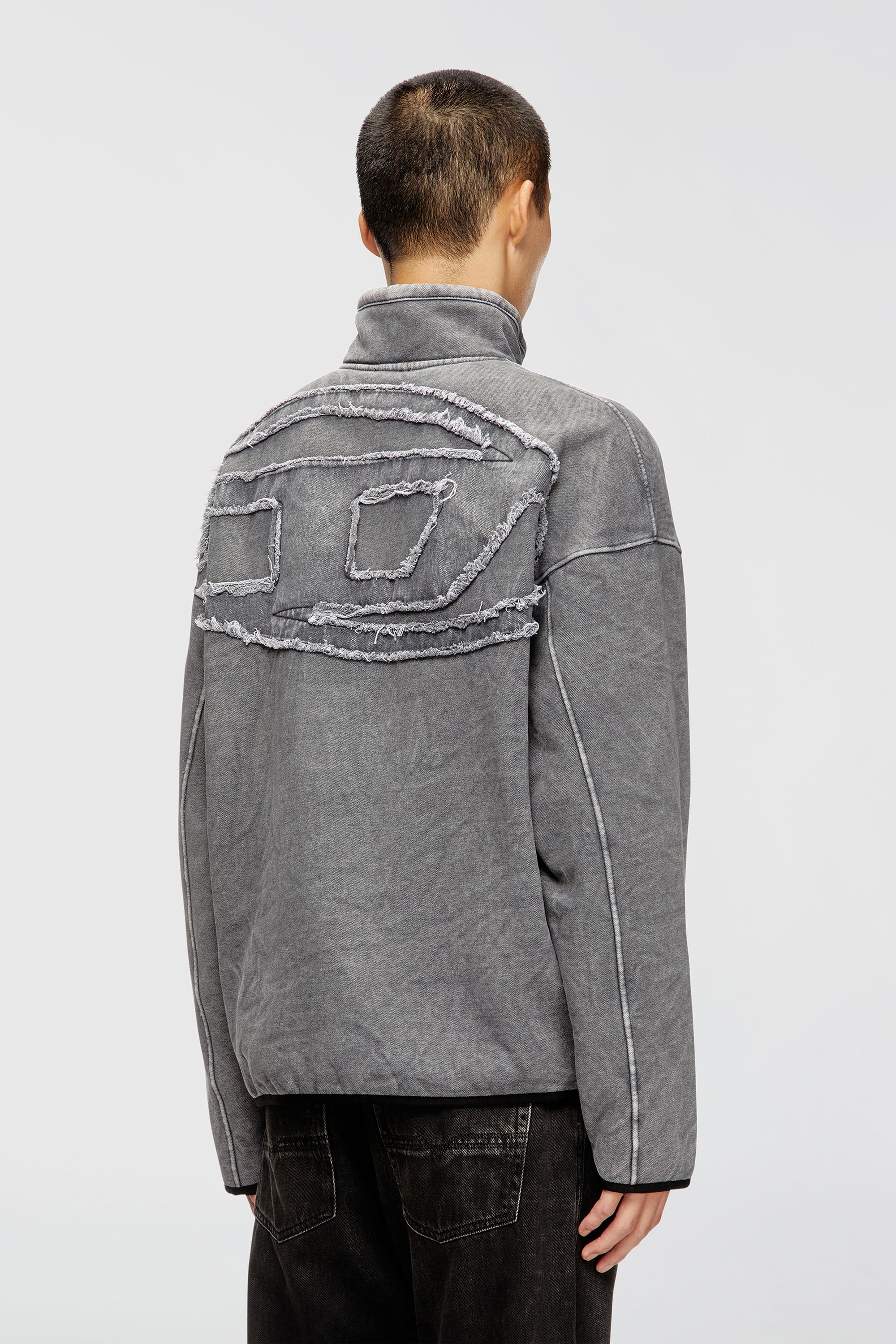 Diesel - S-BATY-NEW, Sudadera con cierre de cremallera y forro interior Hombre in Gris - 4