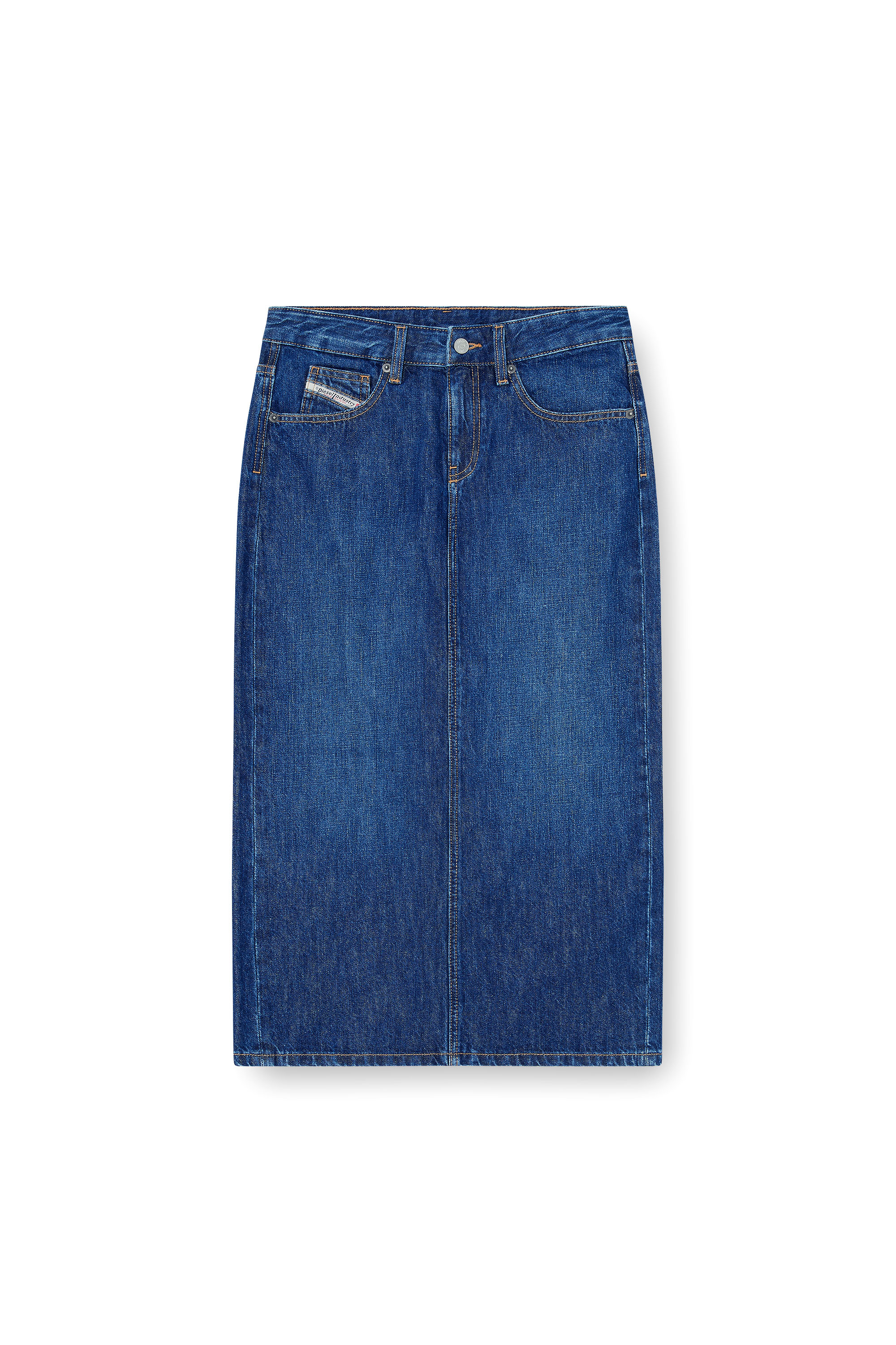 Diesel - DE-SKYE-D, Jupe midi en denim Femme in Bleu - 3