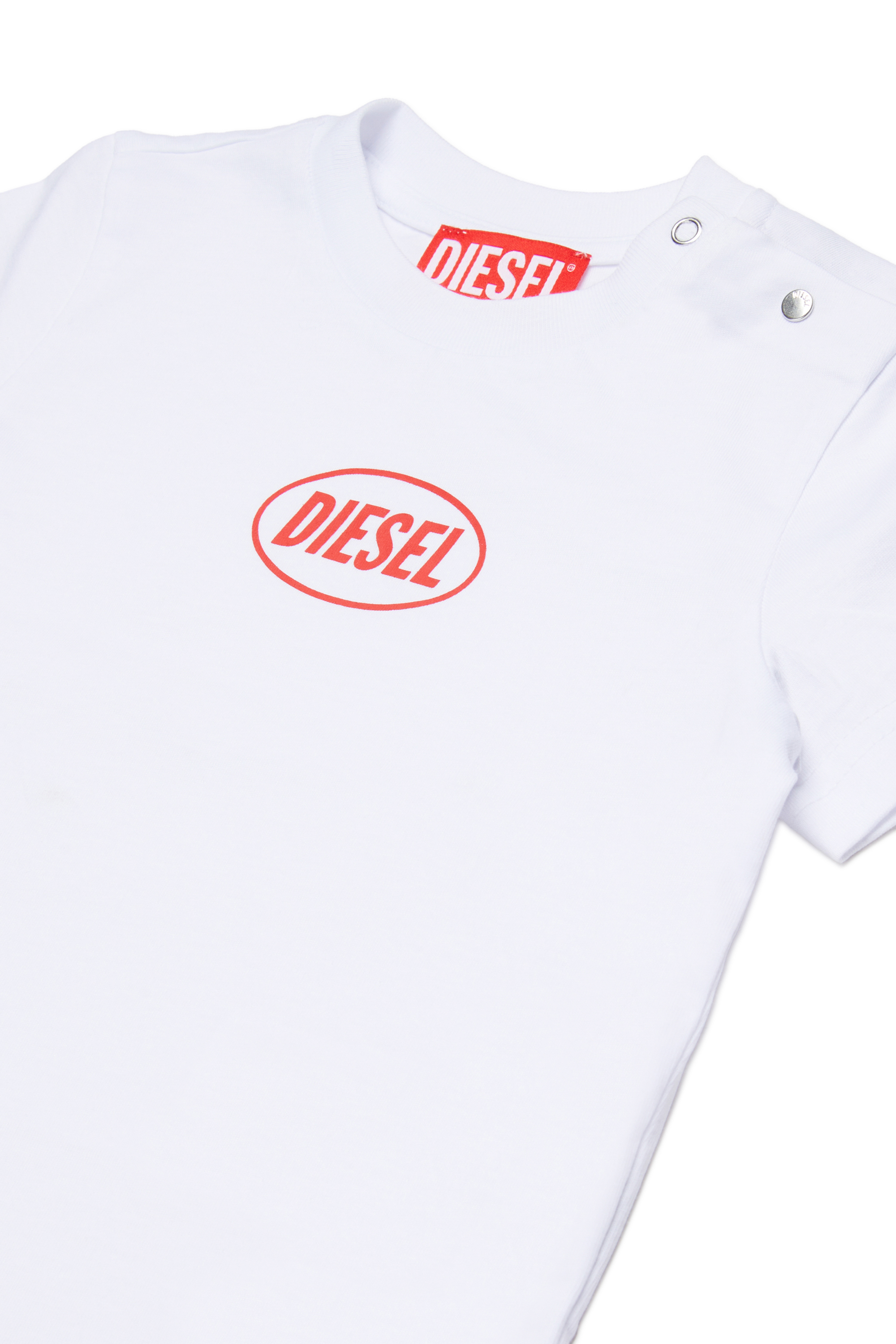 Diesel - TOLPYB, Unisex's Cotton T-shirt with logo in White - 3