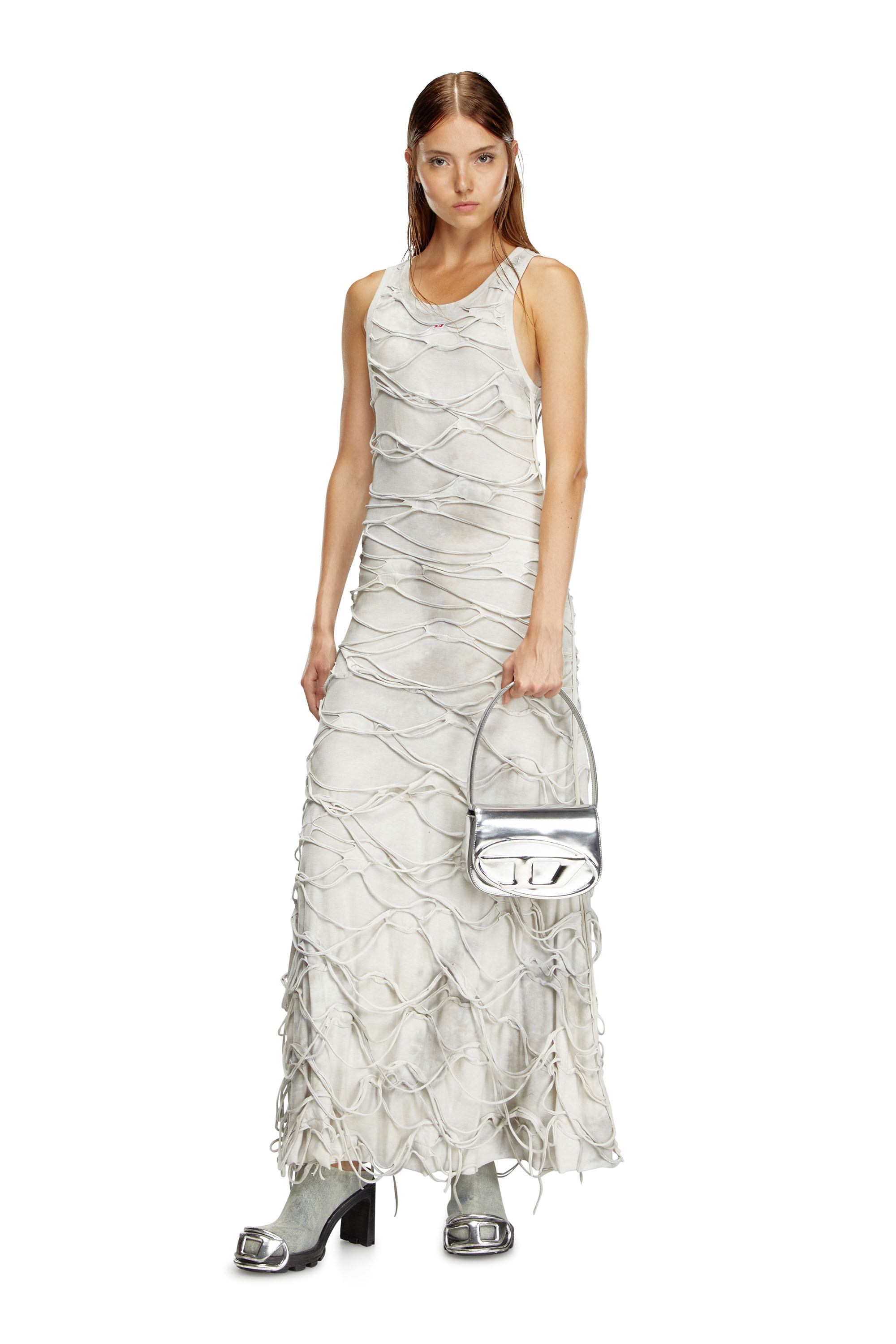 Diesel - 1DR, Woman's 1DR-Iconic shoulder bag in mirrored leather in Silver - 2