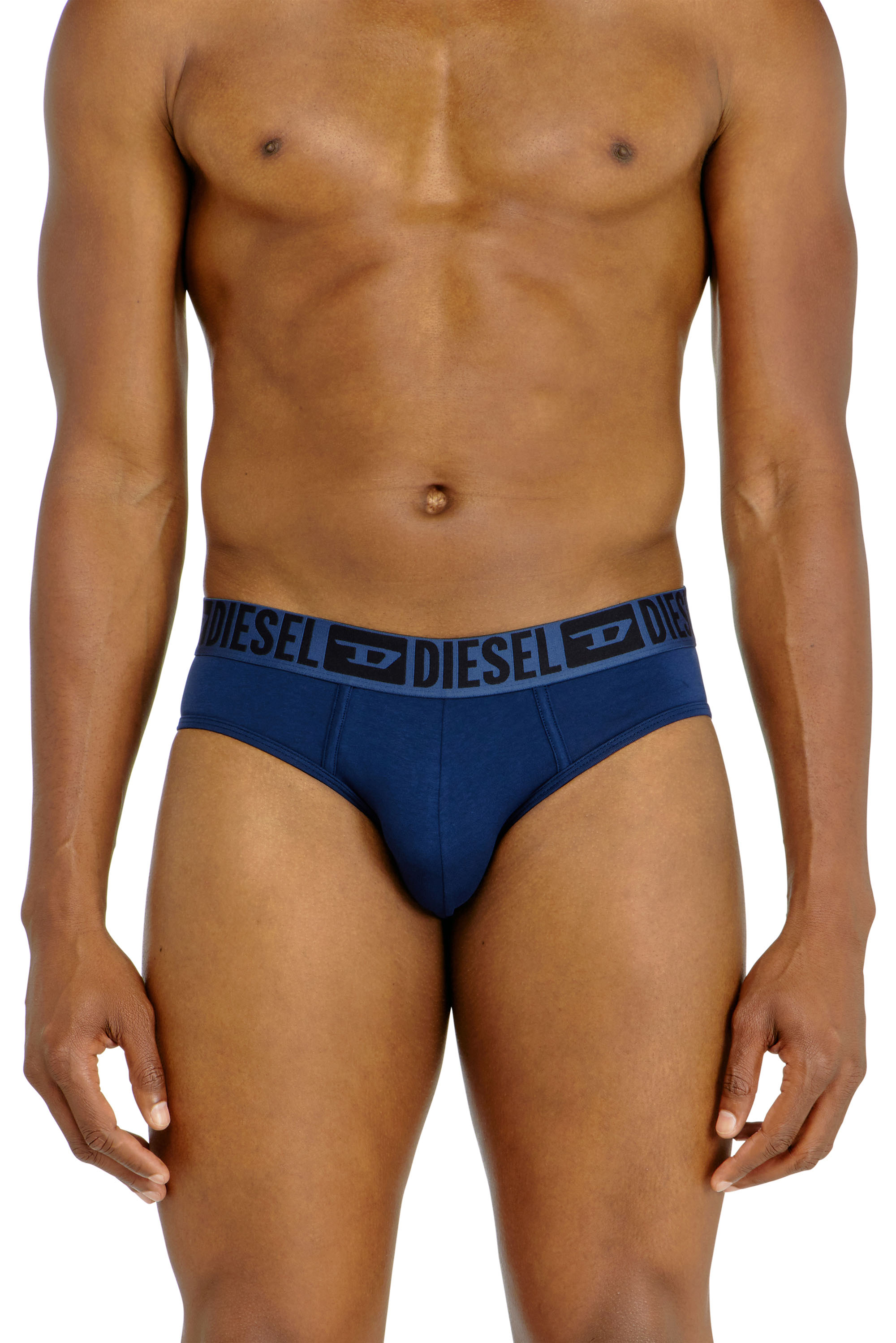 Diesel - UMBR-ANDRETHREEPACK, Male's 3-pack briefs in stretch cotton in Black/Blue - 3