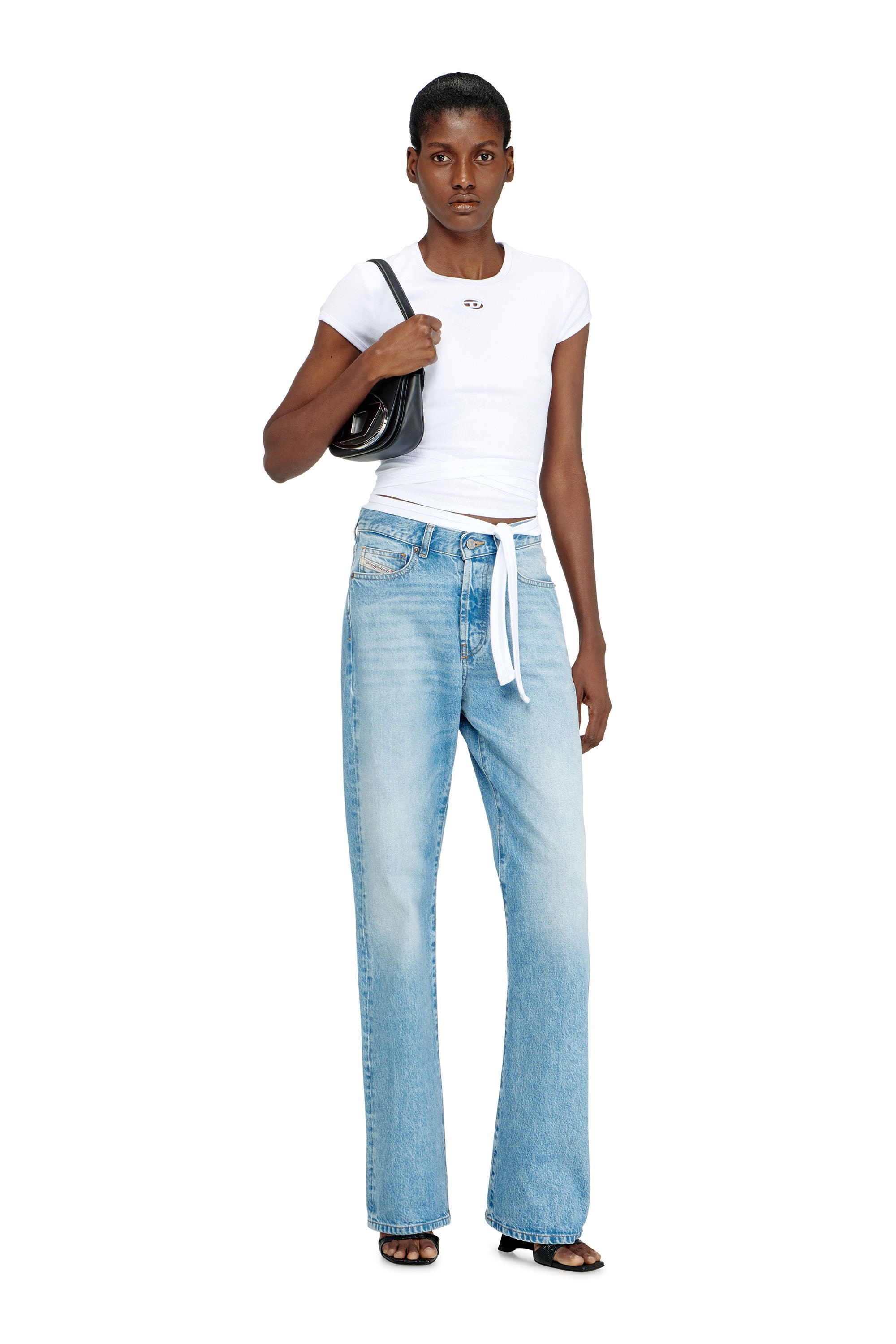 Diesel - 1DR, 1DR-Bolso ic&oacute;nico de hombro de cuero napa Mujer in Negro - 6