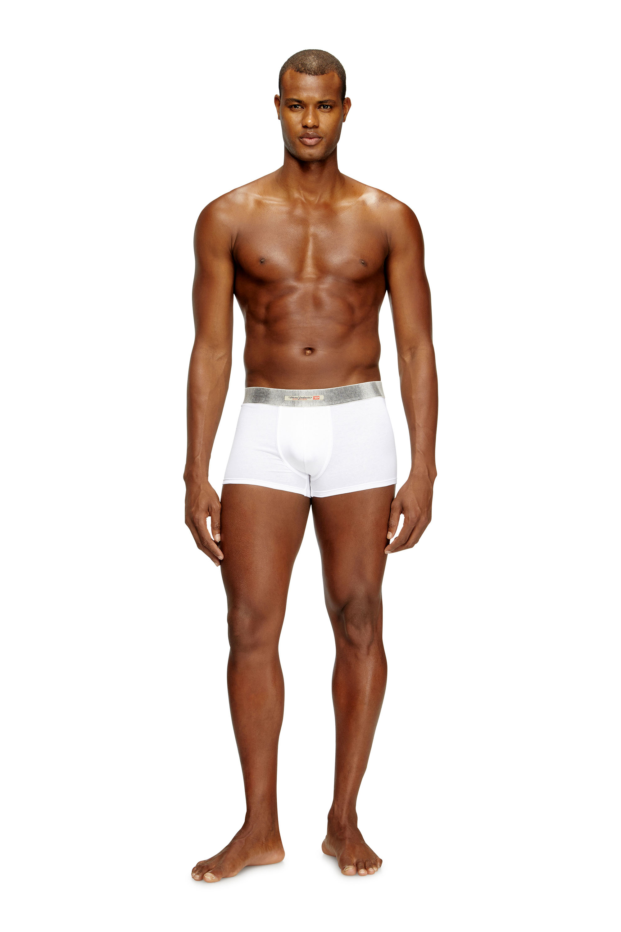 Diesel - DAMIEN-DNM-3PACK, Man's 3-pack of stretch cotton boxers with satin waistband in White - 2