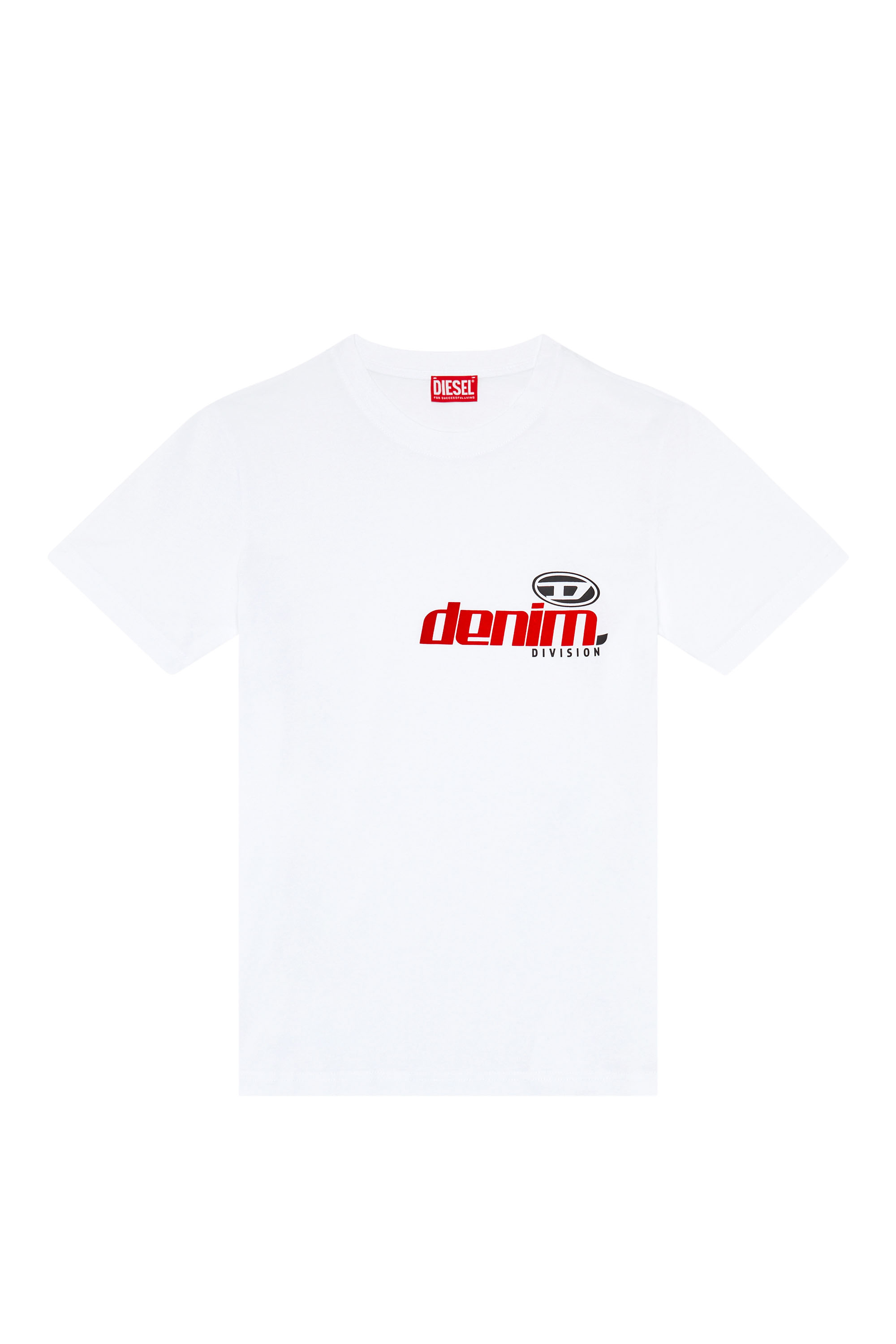 Men's T-shirt with shiny and flocked print | White | Diesel