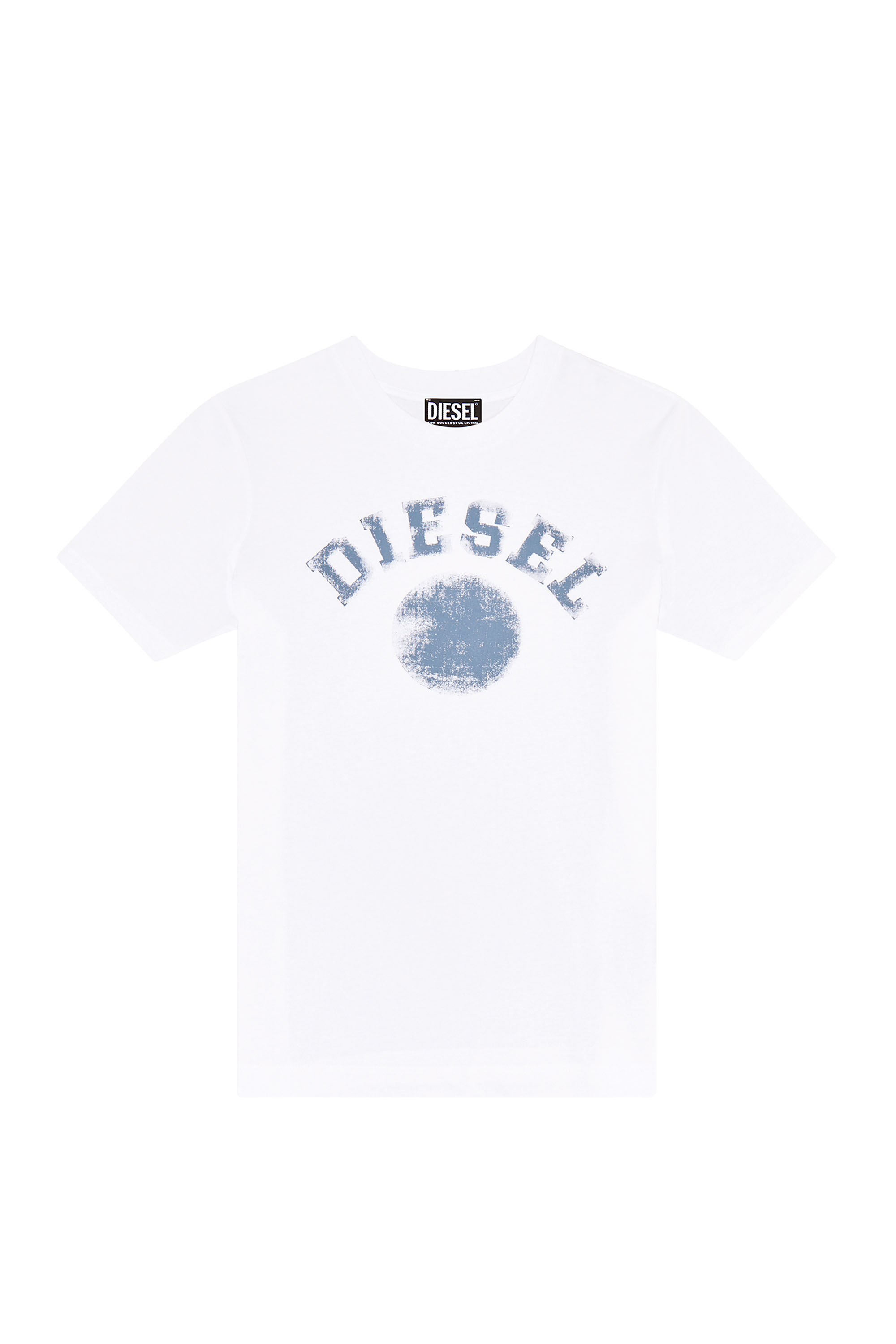 Diesel - T-REG-G7, Woman's T-shirt with circle and logo print in White - 2