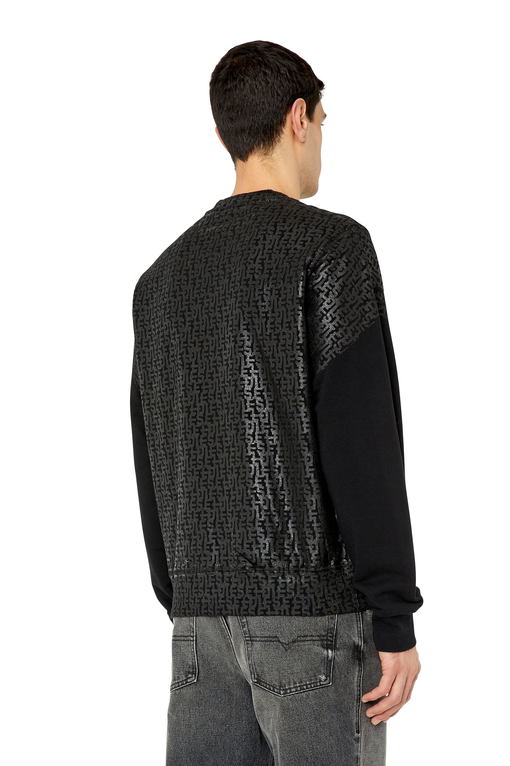 Diesel - S-GINN-MONO, Sudadera con estampado monogram Hombre in Negro - 4