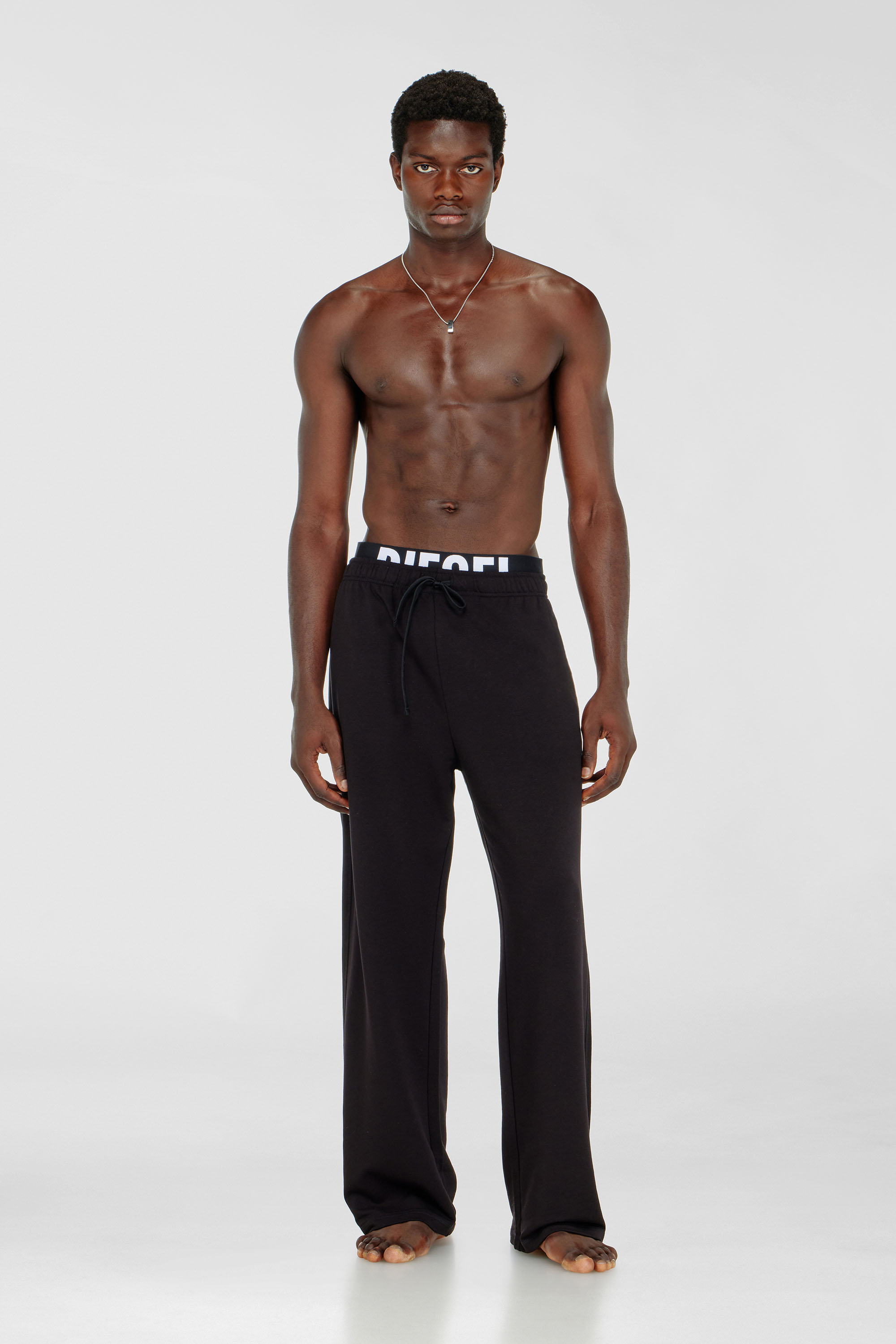 Diesel - BRADLEY-D-POP, Male's Cotton sweatpants with Diesel logo waistband in Black - 3