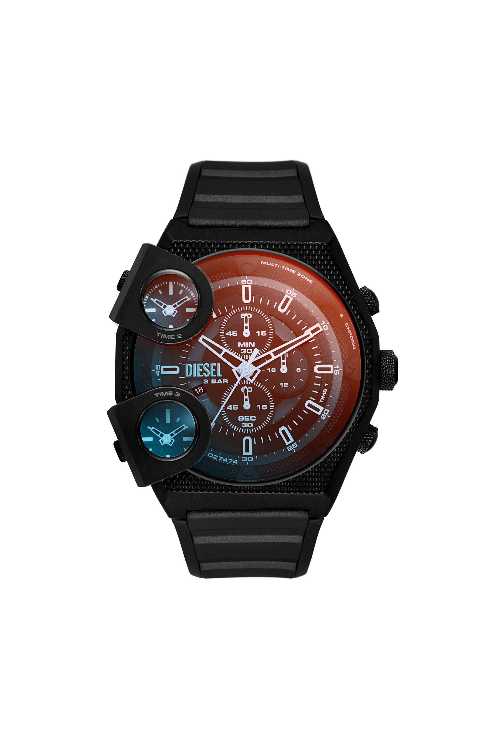 Diesel - DZ7474, Male's Sideshow Black Silicone Watch in Black - 1