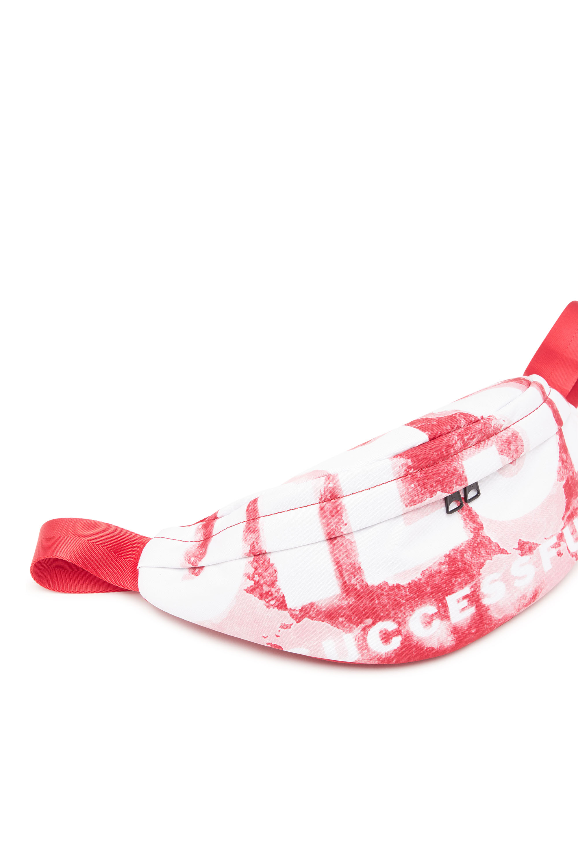 Diesel - RAVE BELTBAG X, Man's Rave Beltbag X - Belt bag in logo-printed fabric in Red - 6