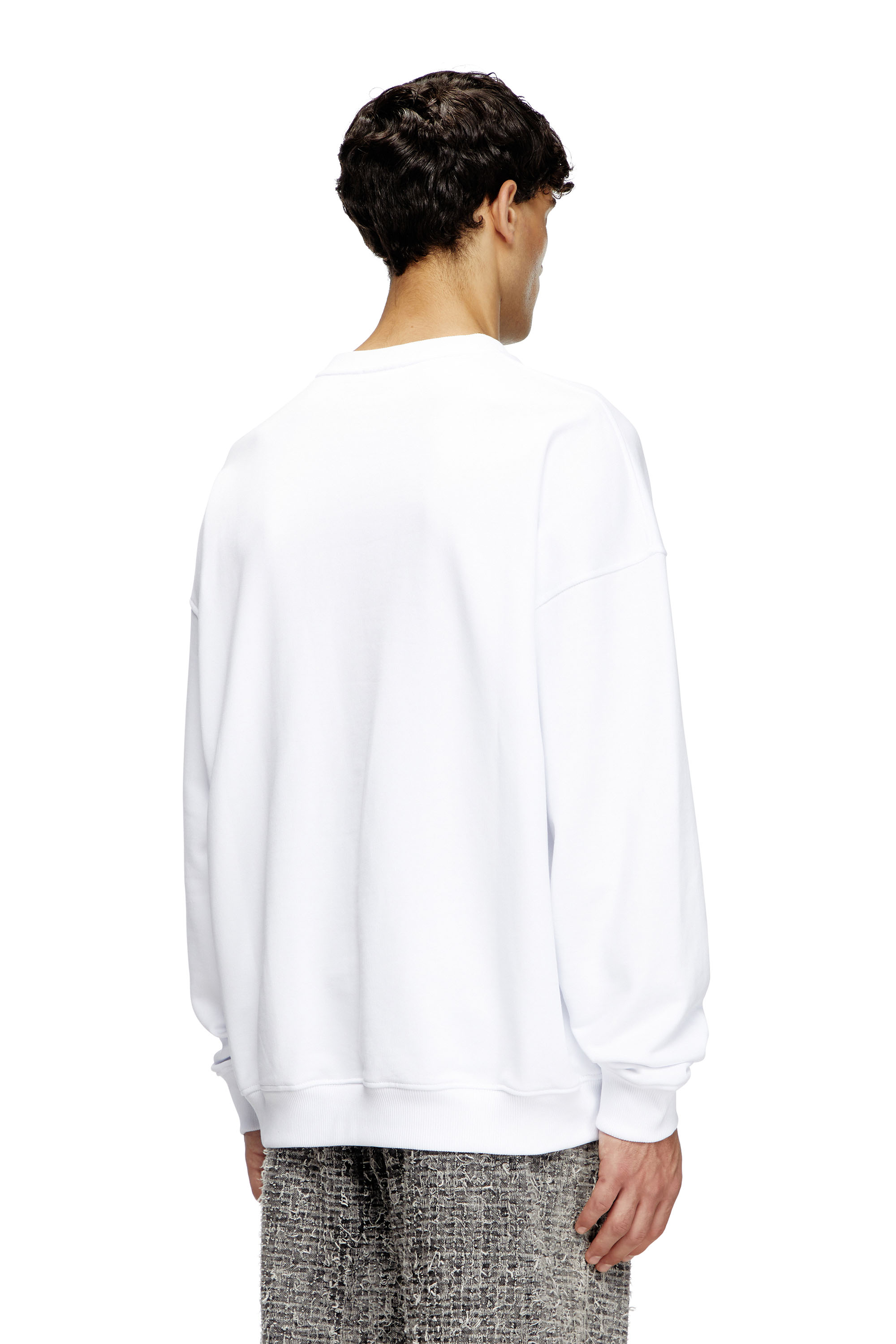 Diesel - S-MART-BIGOVAL, Male's Sweatshirt with embossed Oval D in White - 4