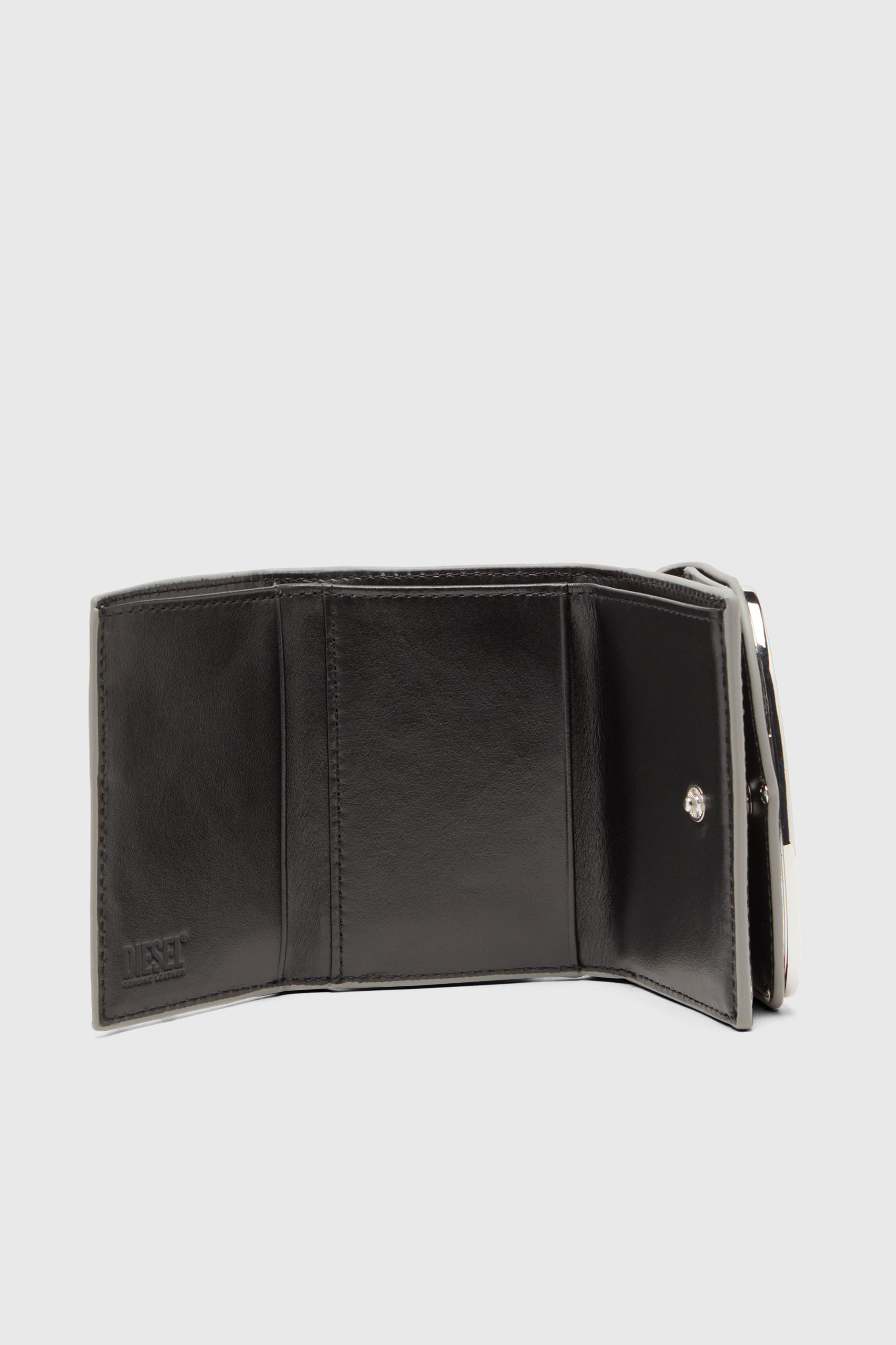 Women's Tri-fold wallet in mirrored leather | Silver | Diesel