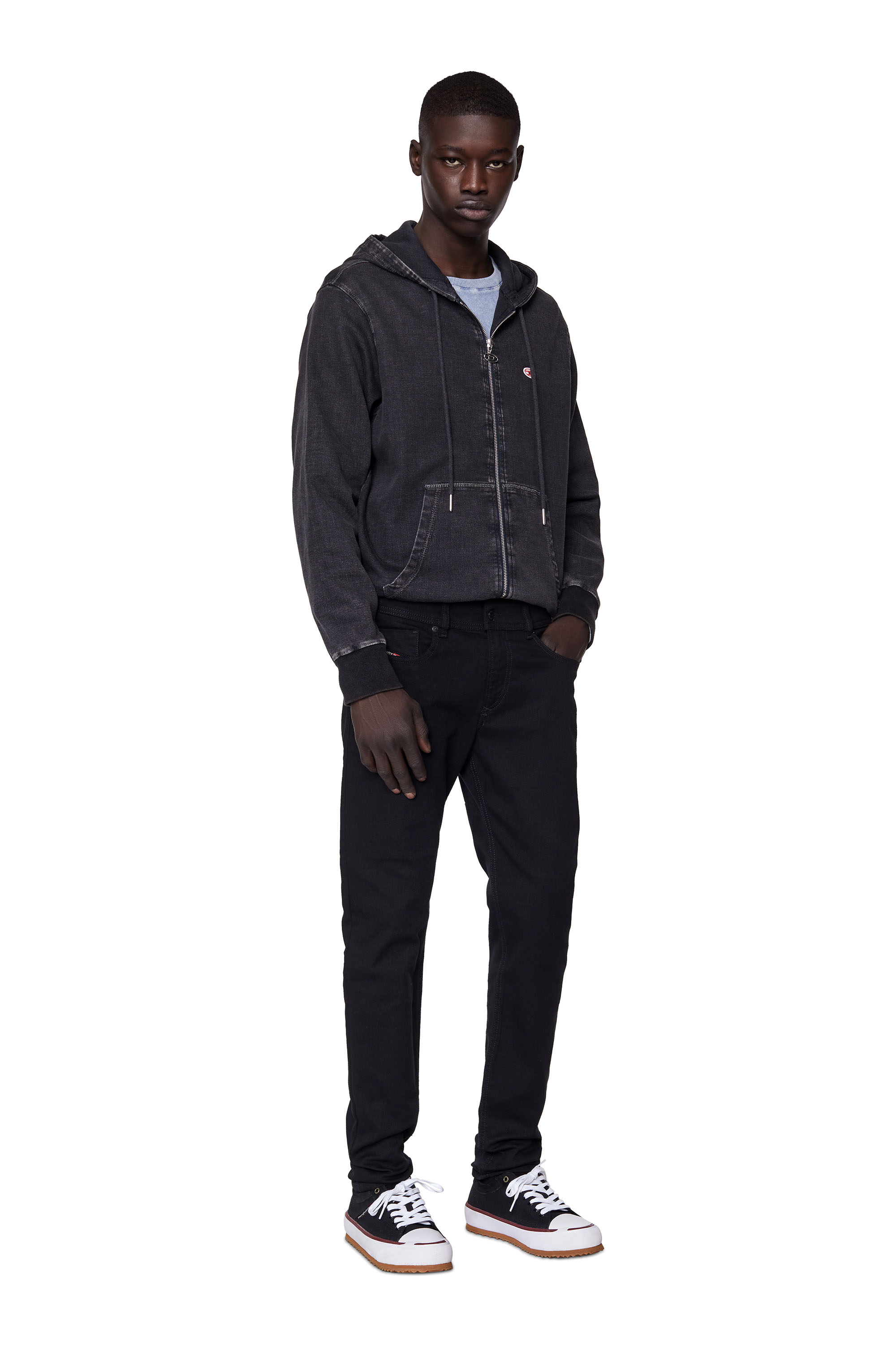 S-PRINCIPIA MID, Negro Diesel - S-PRINCIPIA MID, Deportivas altas de denim con bandera Hombre in Negro - 8