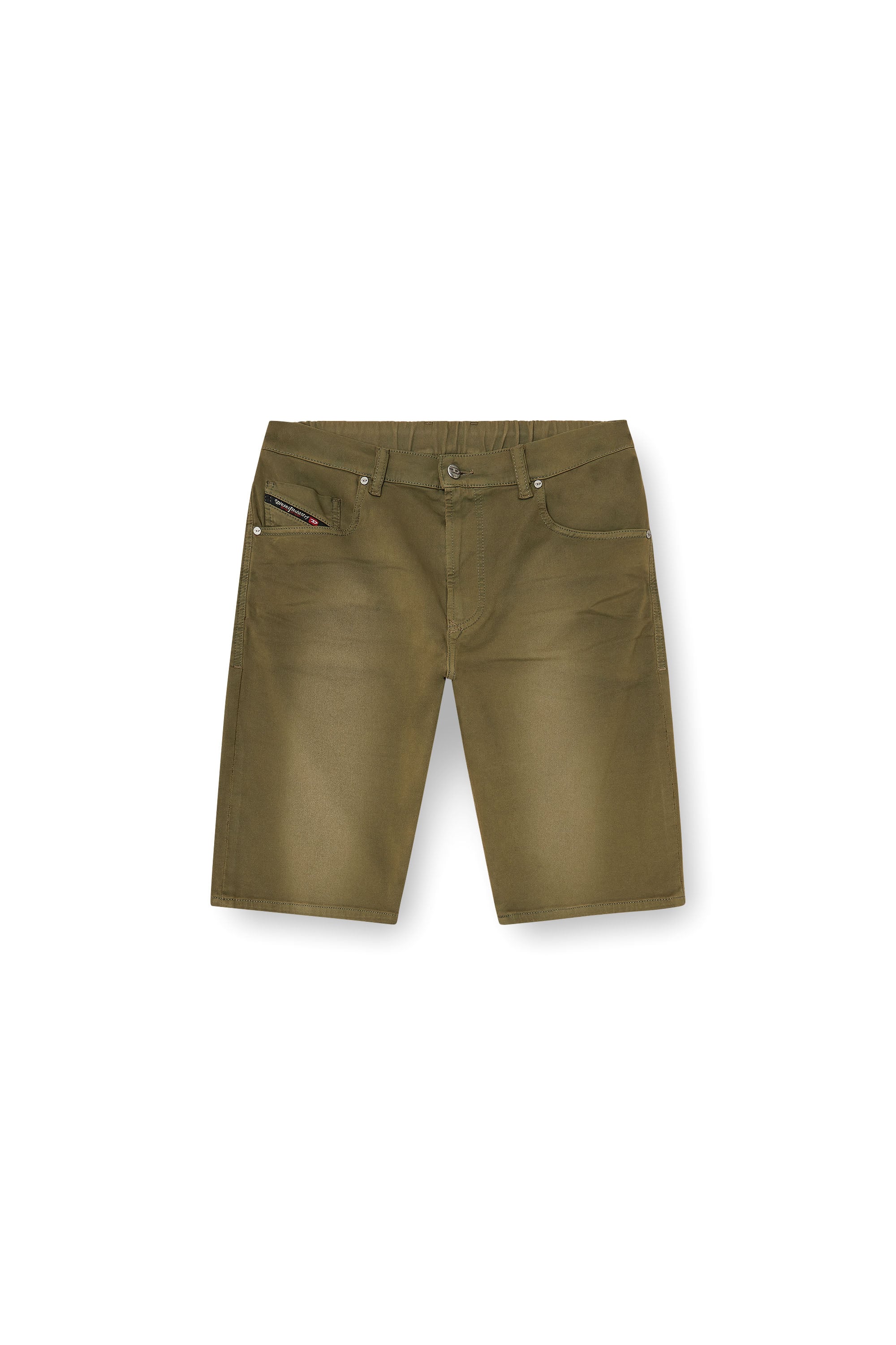 Diesel - 2033 D-KROOLEY-SHORT-BW JOGG, Man's Slim shorts in coloured denim in Military Green - 3