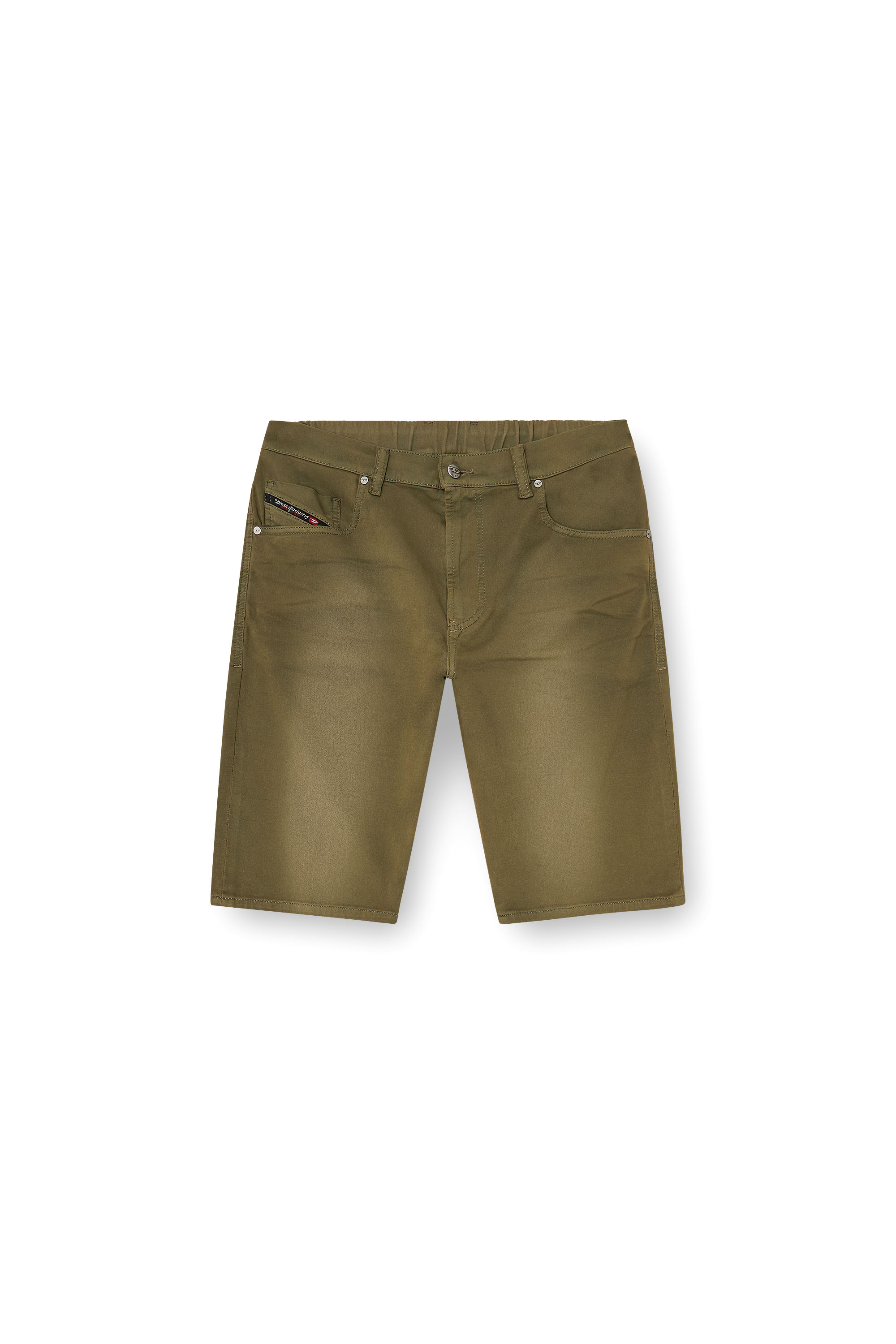 Diesel - 2033 D-KROOLEY-SHORT-BW JOGG, Man's Slim shorts in coloured denim in Military Green - 2