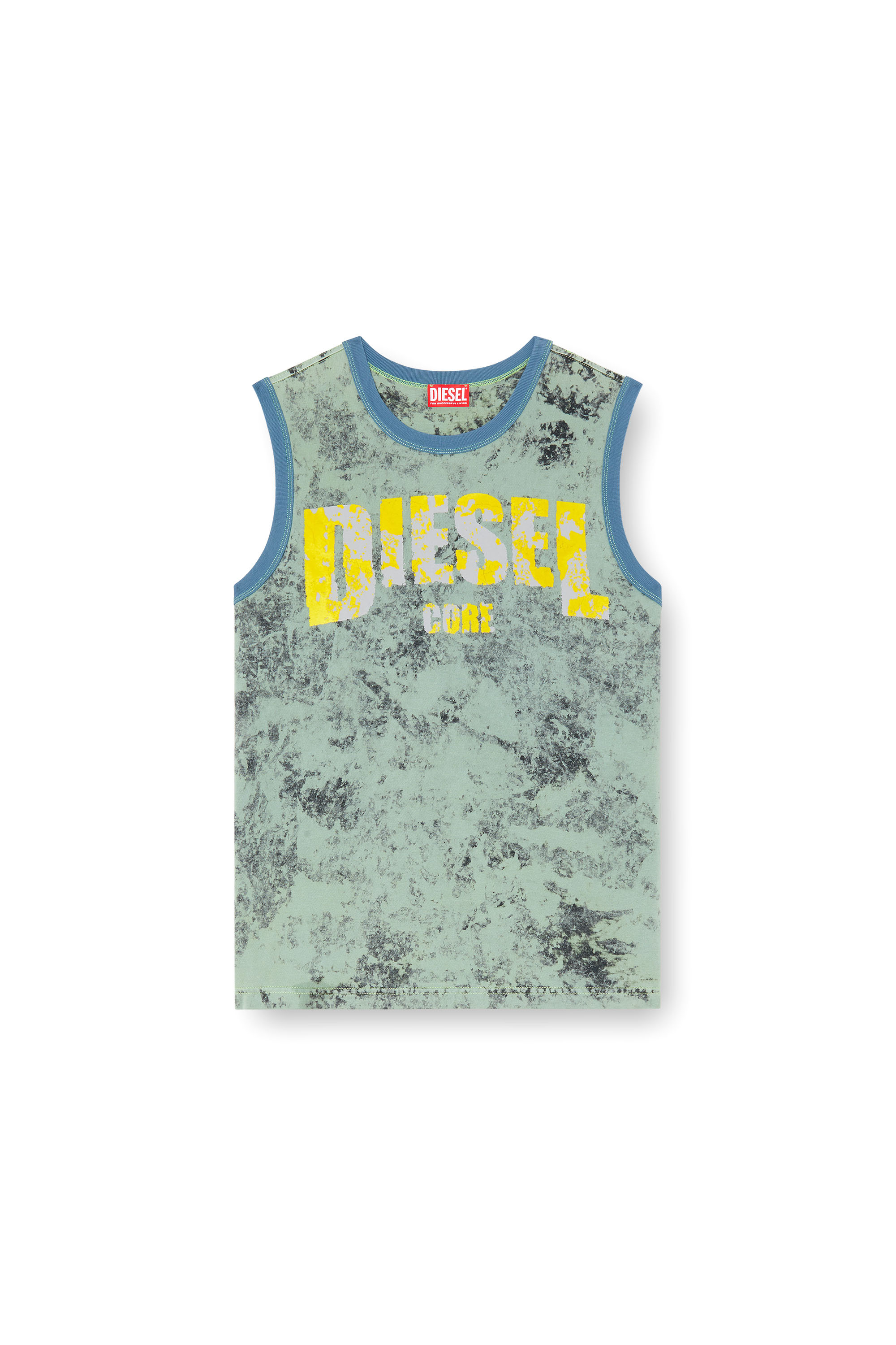 Diesel - T-BISCO-R1, Male's Treated tank top with Diesel Core logo in Green - 3