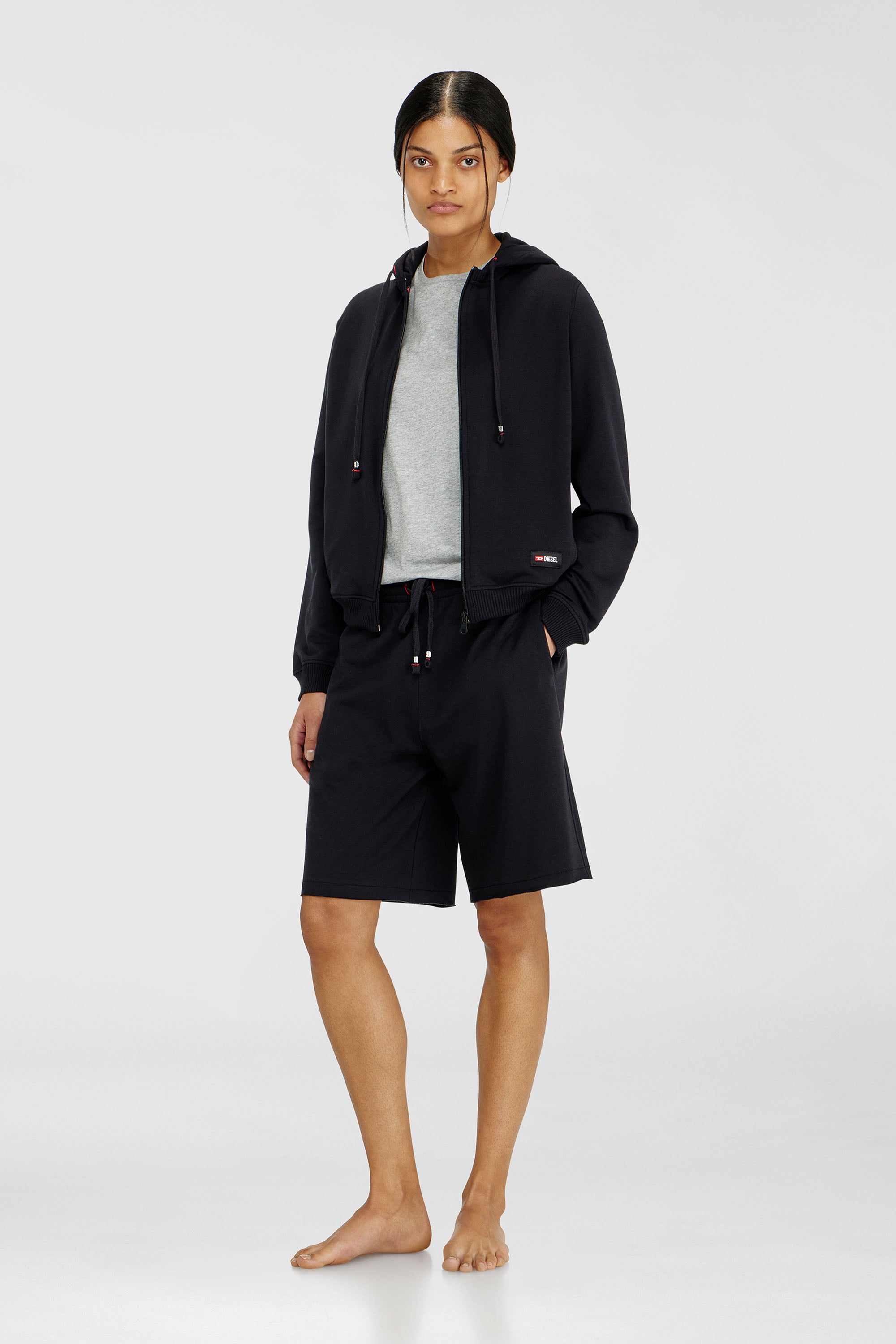 Diesel - HARRIET-D-CORE, Female's Hoodie in peached cotton blend in Black - 2