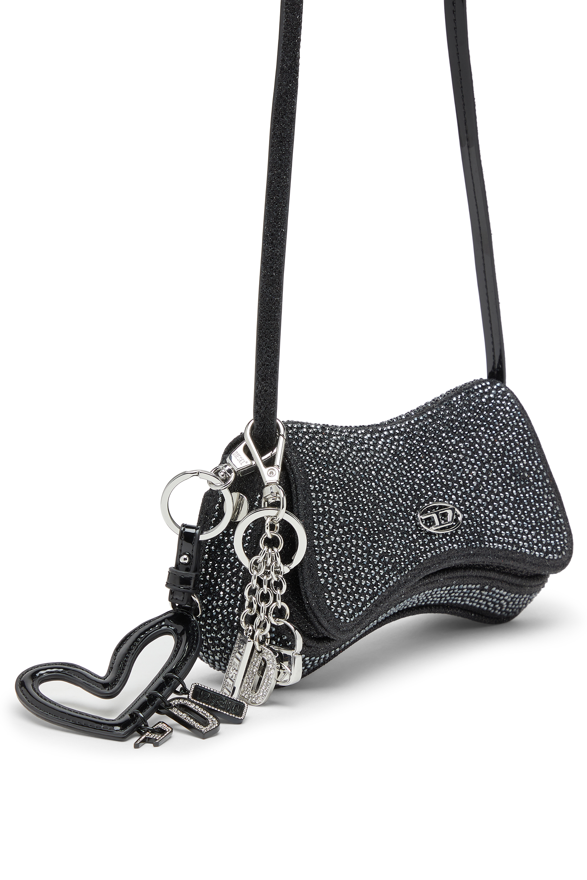 Diesel - PLAY CROSSBODY XS, Female's Play-Mini crossbody bag in crystal Lurex in Black - 2