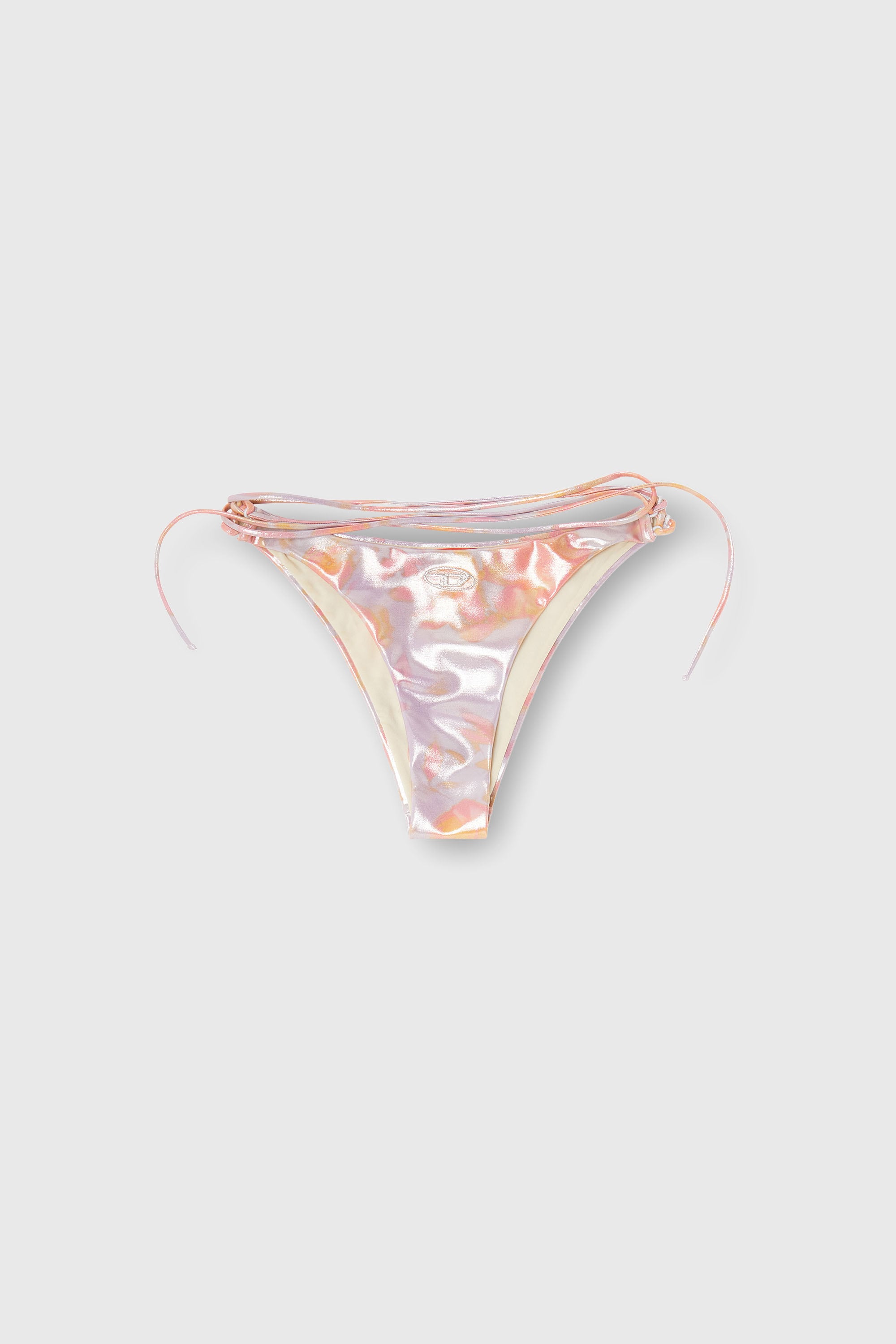 Diesel - GIUSY-UTLT, Bas de bikini &agrave; brides m&eacute;talliques imprim&eacute; floral Femme in Violet - 4