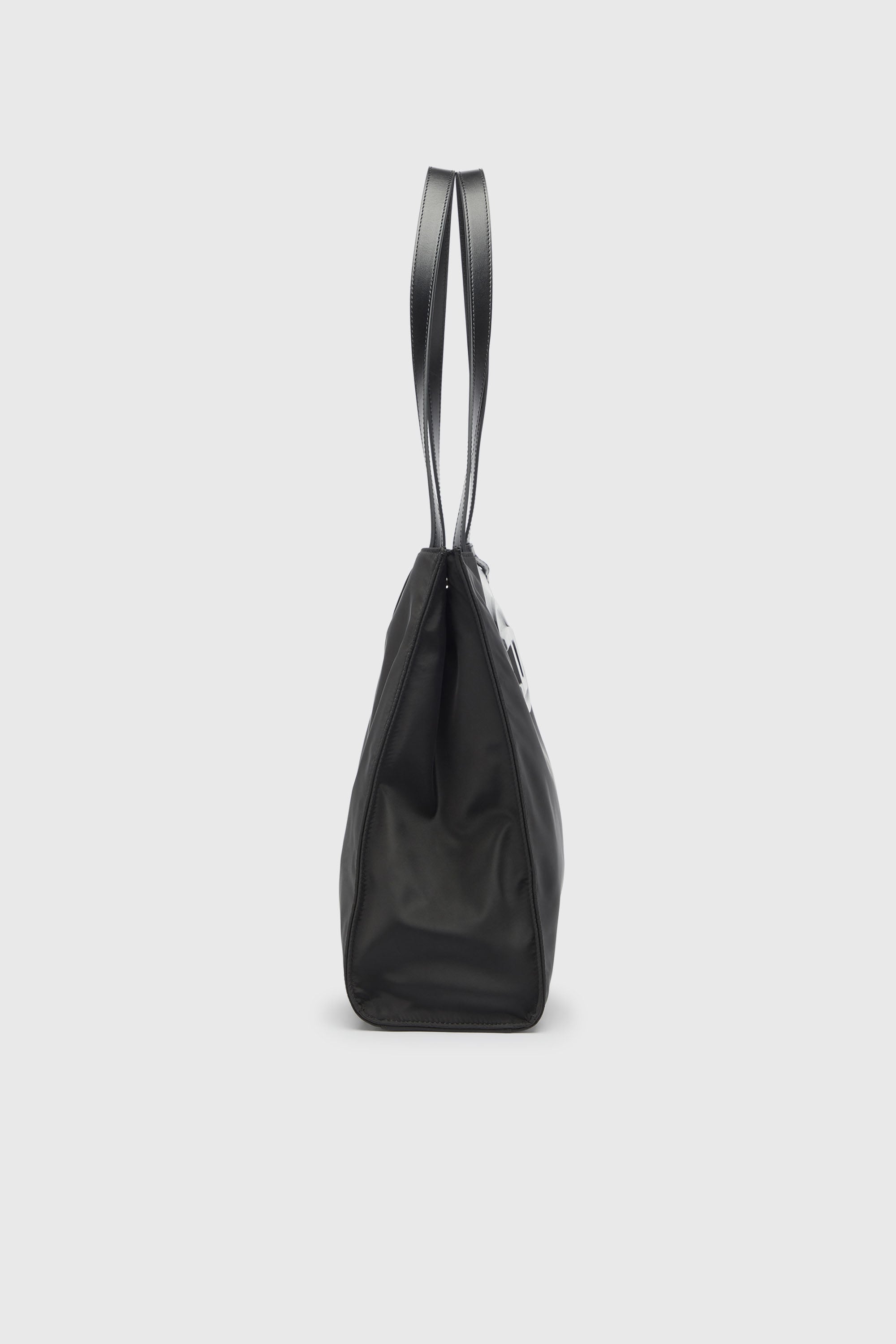Women's 1DR - Shopping bag in nylon with leather flap | Black