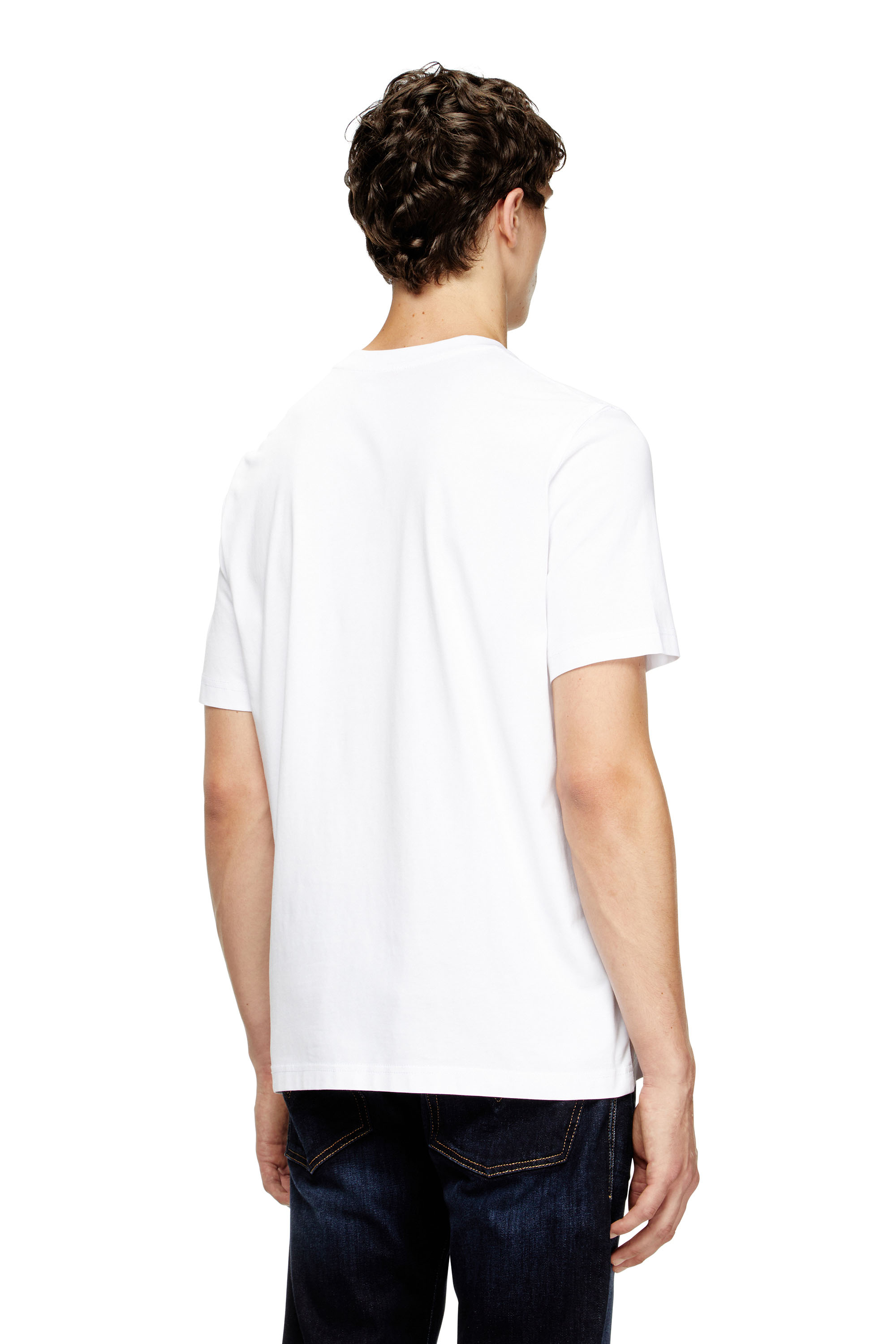 Diesel - T-ADJUST-Q7, Man's T-shirt with blurry Diesel logo in White - 4