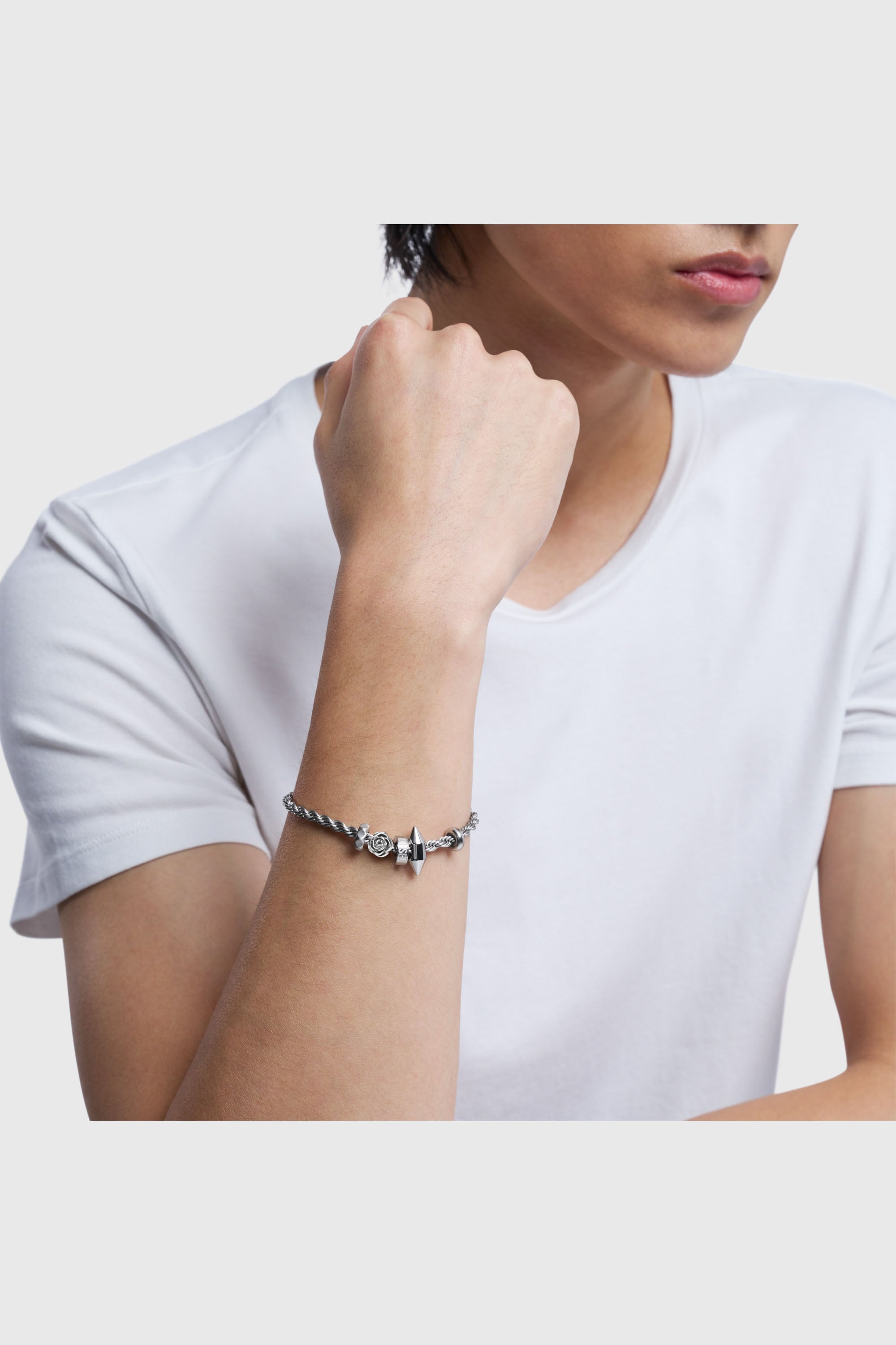 Diesel - DX1622040 JEWELLERY, Pulsera con charms de acero inoxidable Unisex in Plateado - 4