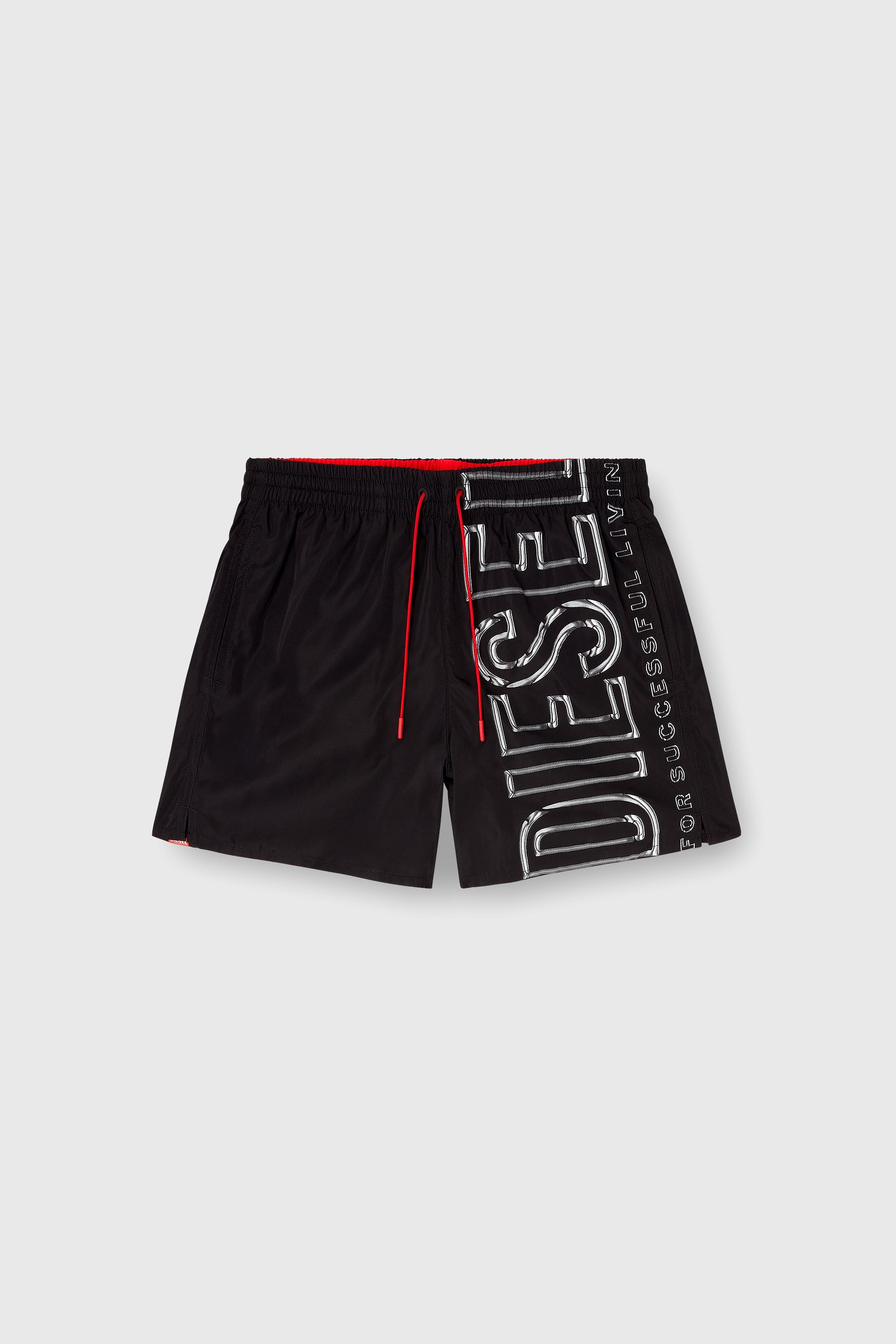 Diesel - SOCCER-41-D-CORE, Male's Swim shorts with oversized logo print in Black - 4
