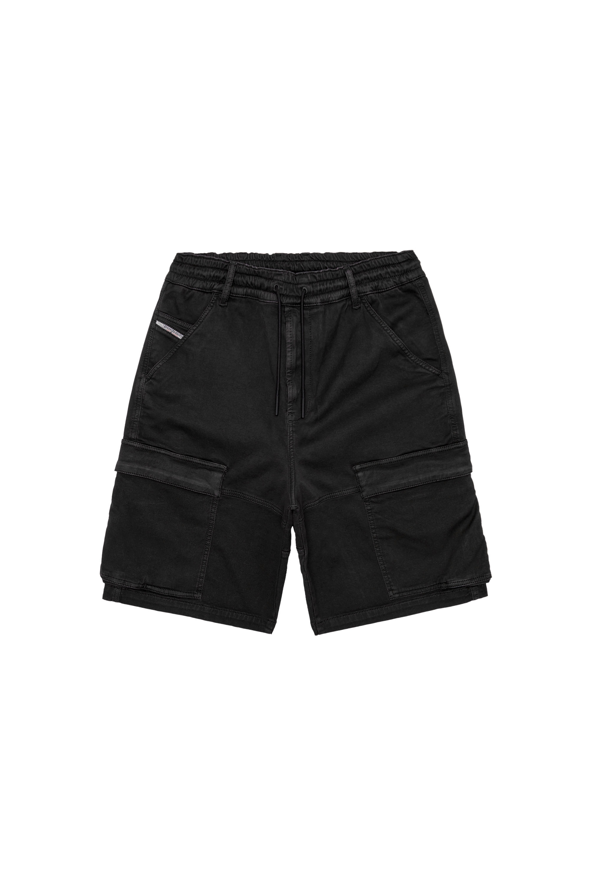 Diesel - D-KROOLEY-CARGO-SHORT JOGG, Man's Cargo shorts in JoggJeans in Black - 2