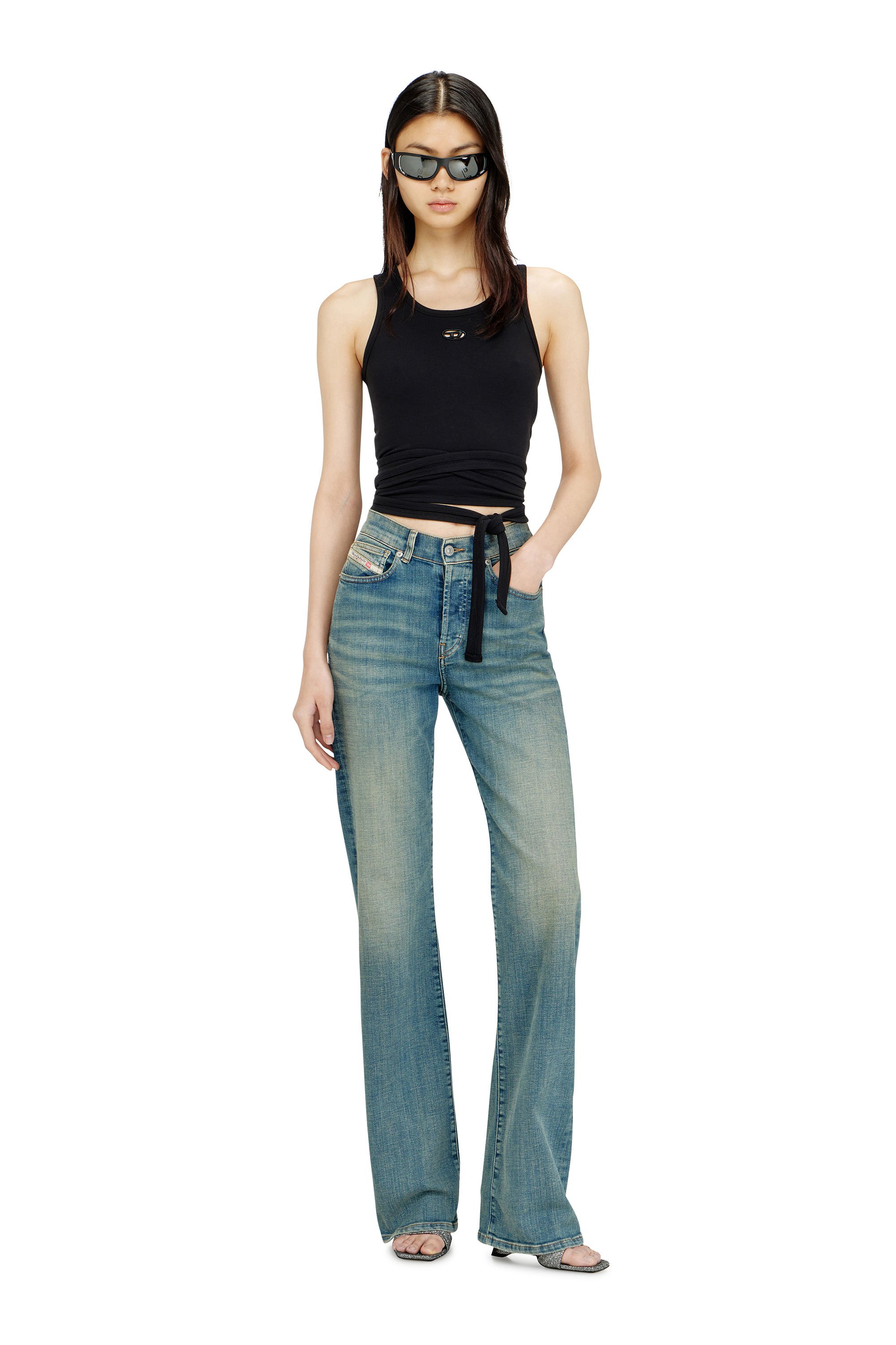 Diesel - T-ANKY-TAIL-S1, Female's Crop top with wrap-around design in null - 2