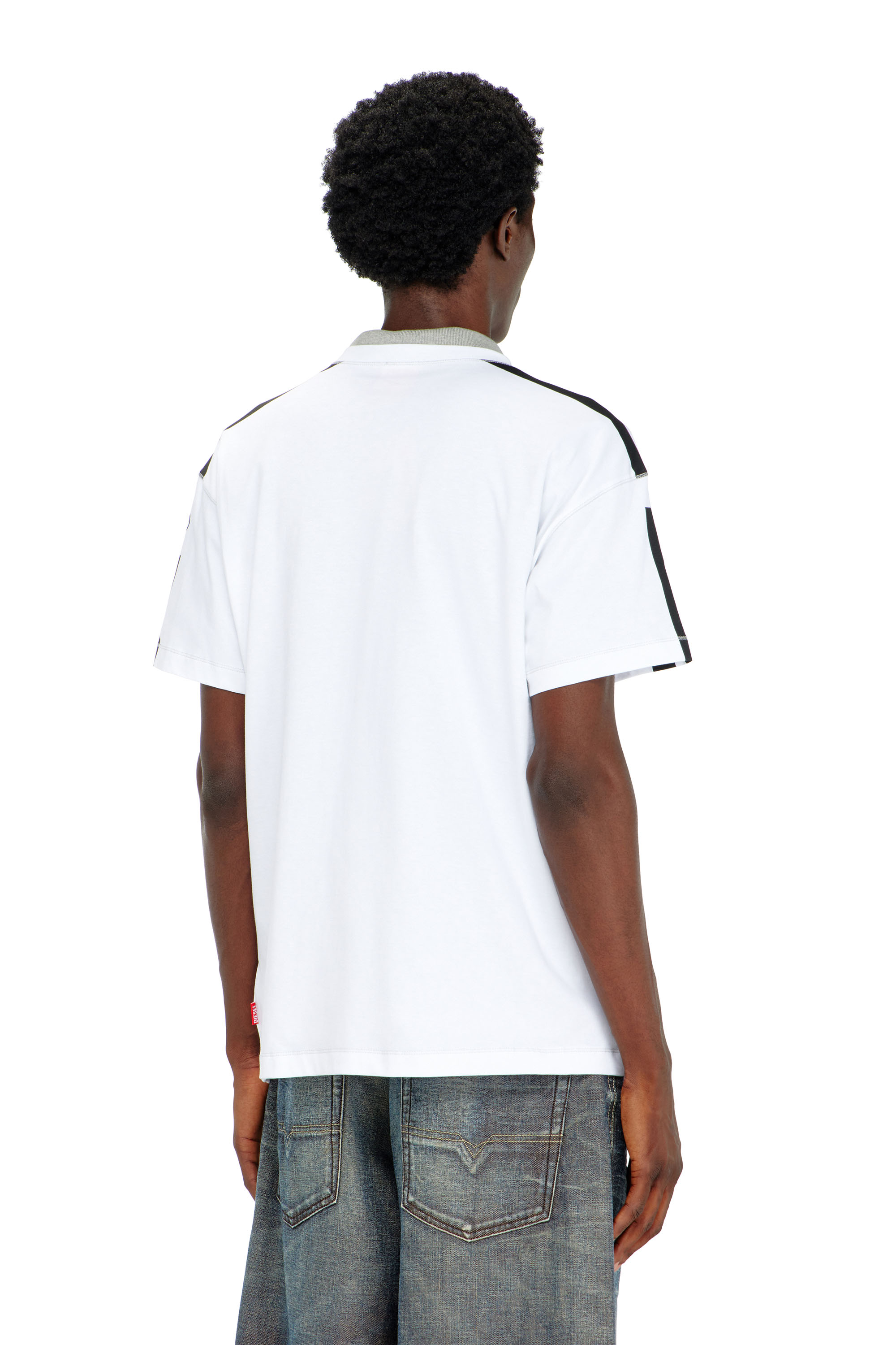 Diesel - T-NORM-V12, Male's Cotton T-shirt with contrast graphic prints in White - 4